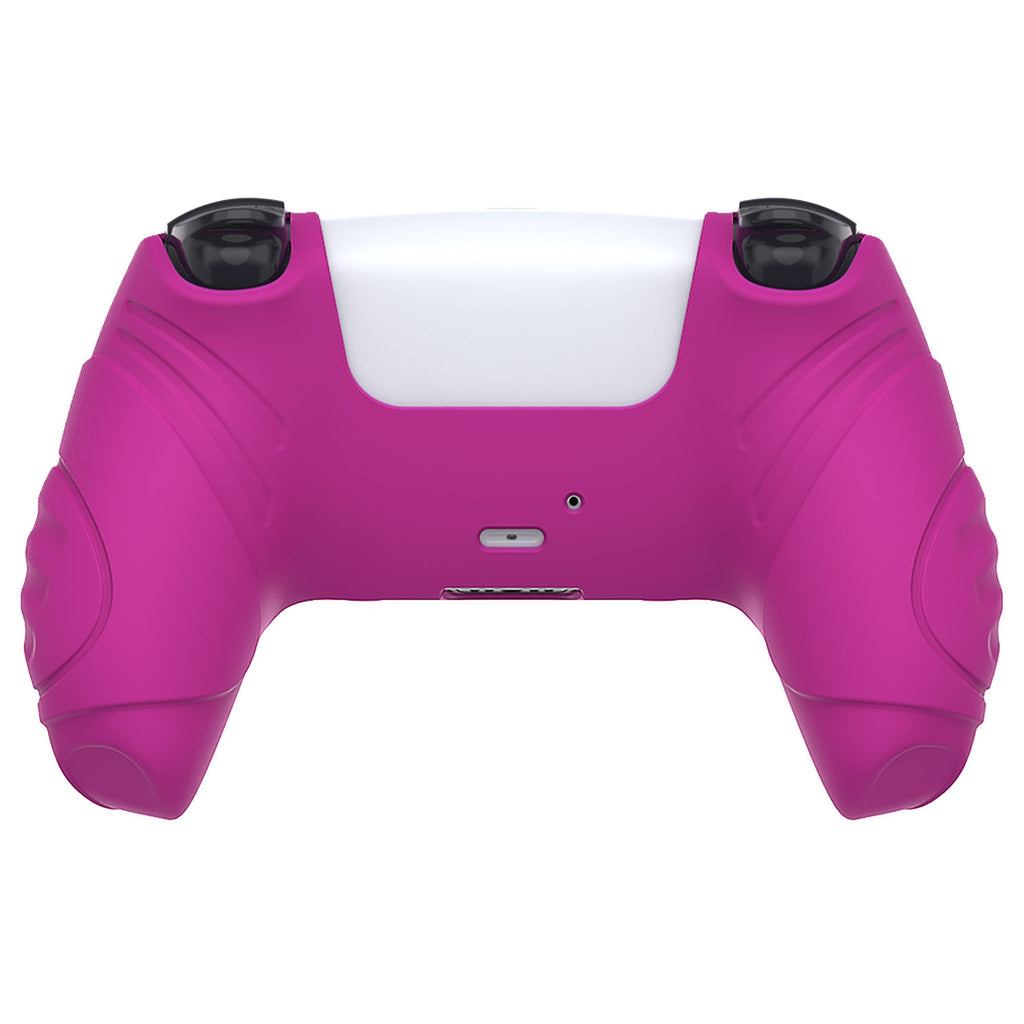 PlayVital Guardian Edition Anti-Slip Silicone Cover Skin with Thumb Grip Caps for PS5 Wireless Controller - Neon Purple PlayVital