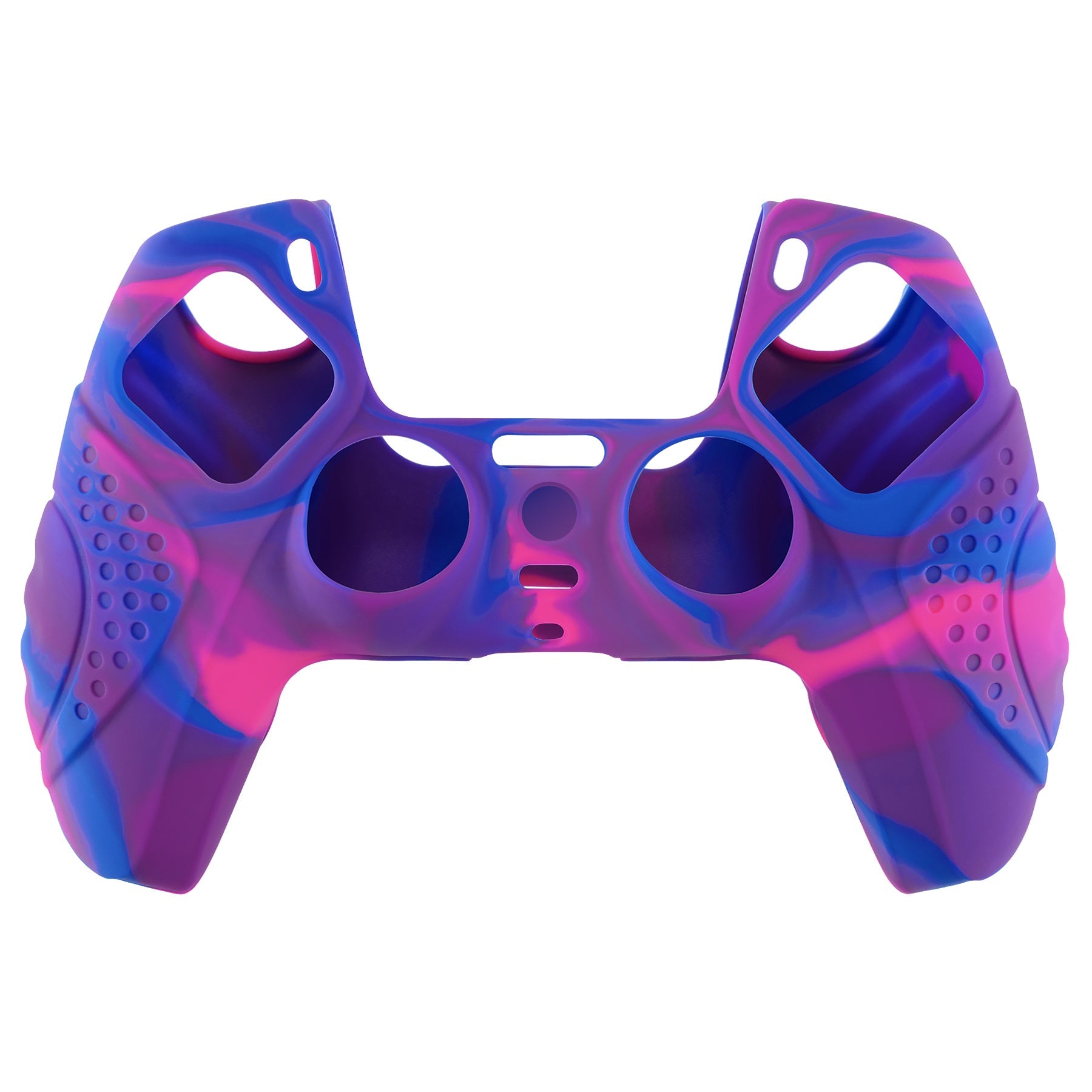 PlayVital Guardian Edition Anti-Slip Silicone Cover Skin with Thumb Grip Caps for PS5 Wireless Controller - Pink & Purple & Blue PlayVital