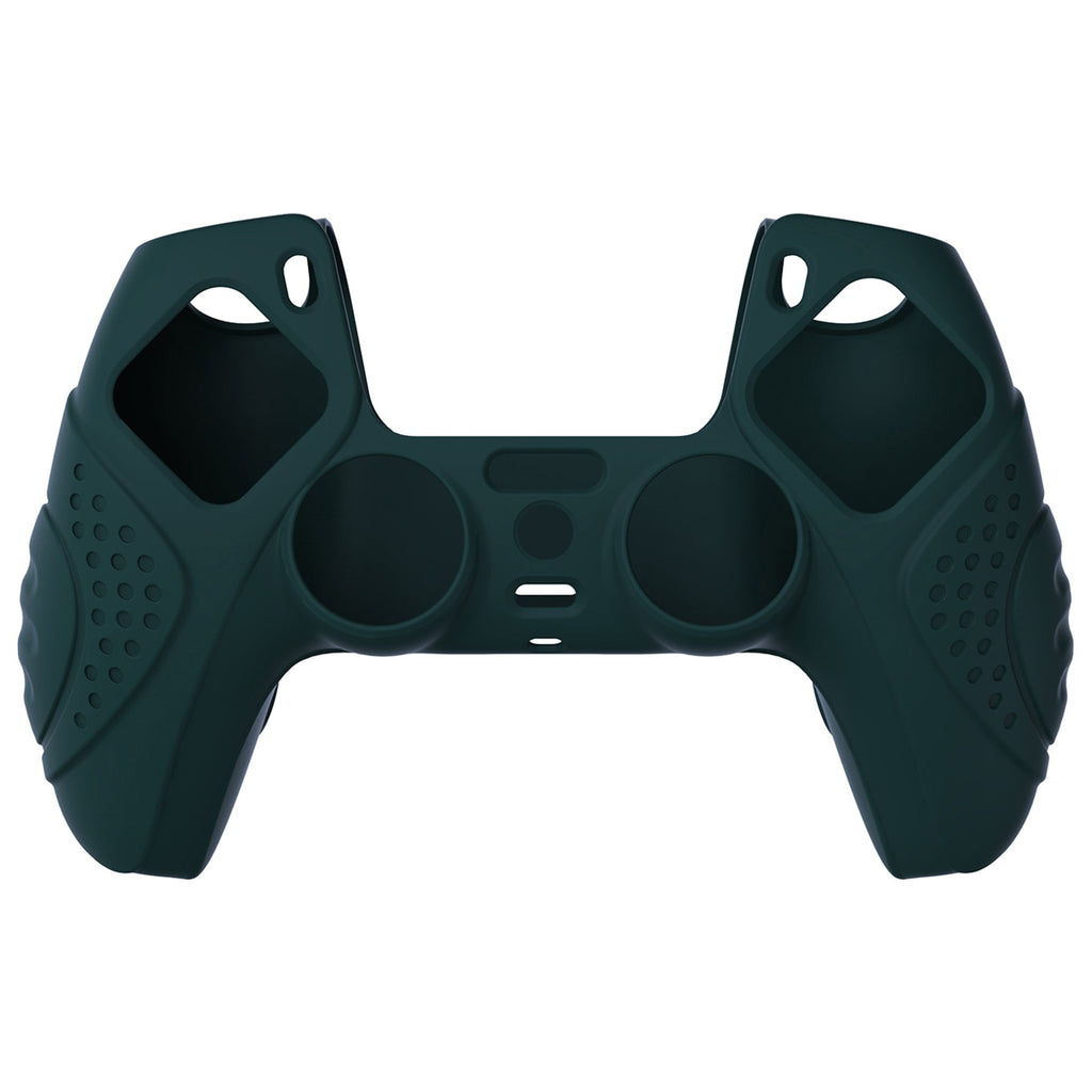 PlayVital Guardian Edition Anti-Slip Silicone Cover Skin with Thumb Grip Caps for PS5 Wireless Controller - Racing Green PlayVital
