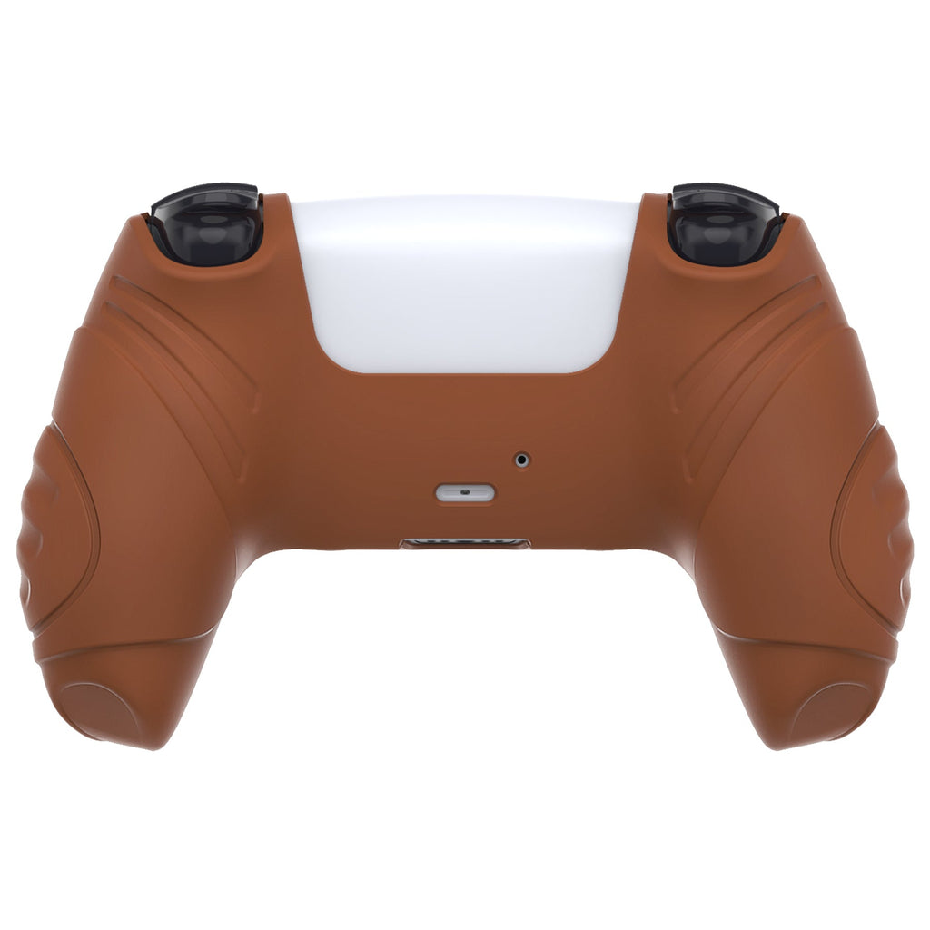 PlayVital Guardian Edition Anti-Slip Silicone Cover Skin with Thumb Grip Caps for PS5 Wireless Controller - Signal Brown PlayVital