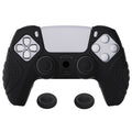 PlayVital Guardian Edition Anti-Slip Silicone Cover Skin with Thumb Grip Caps for PS5 Wireless Controller - Black PlayVital
