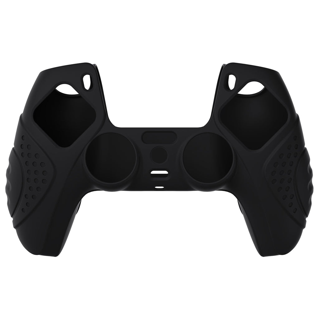 PlayVital Guardian Edition Anti-Slip Silicone Cover Skin with Thumb Grip Caps for PS5 Wireless Controller - Black PlayVital