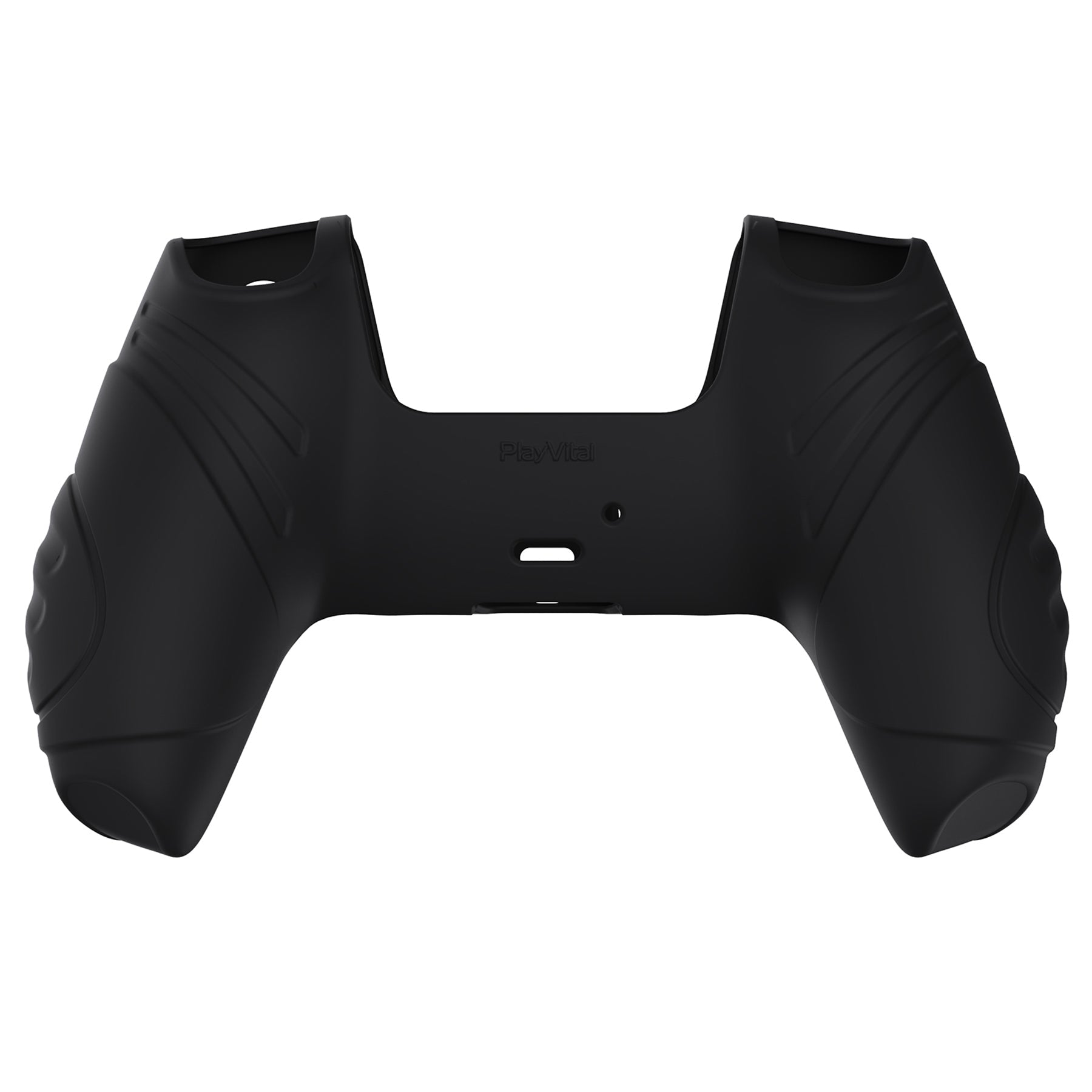 PlayVital Guardian Edition Anti-Slip Silicone Cover Skin with Thumb Grip Caps for PS5 Wireless Controller - Black PlayVital