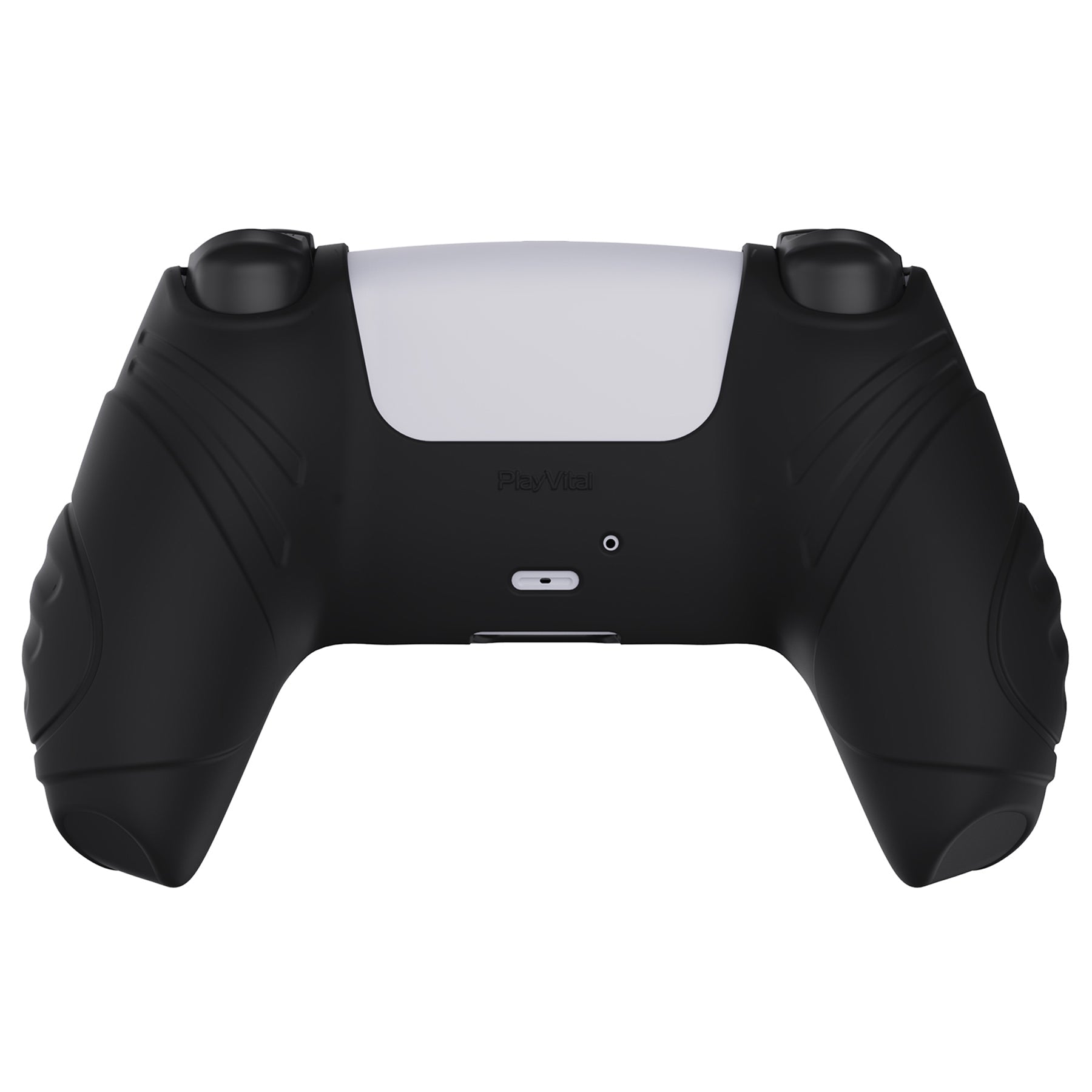 PlayVital Guardian Edition Anti-Slip Silicone Cover Skin with Thumb Grip Caps for PS5 Wireless Controller - Black PlayVital