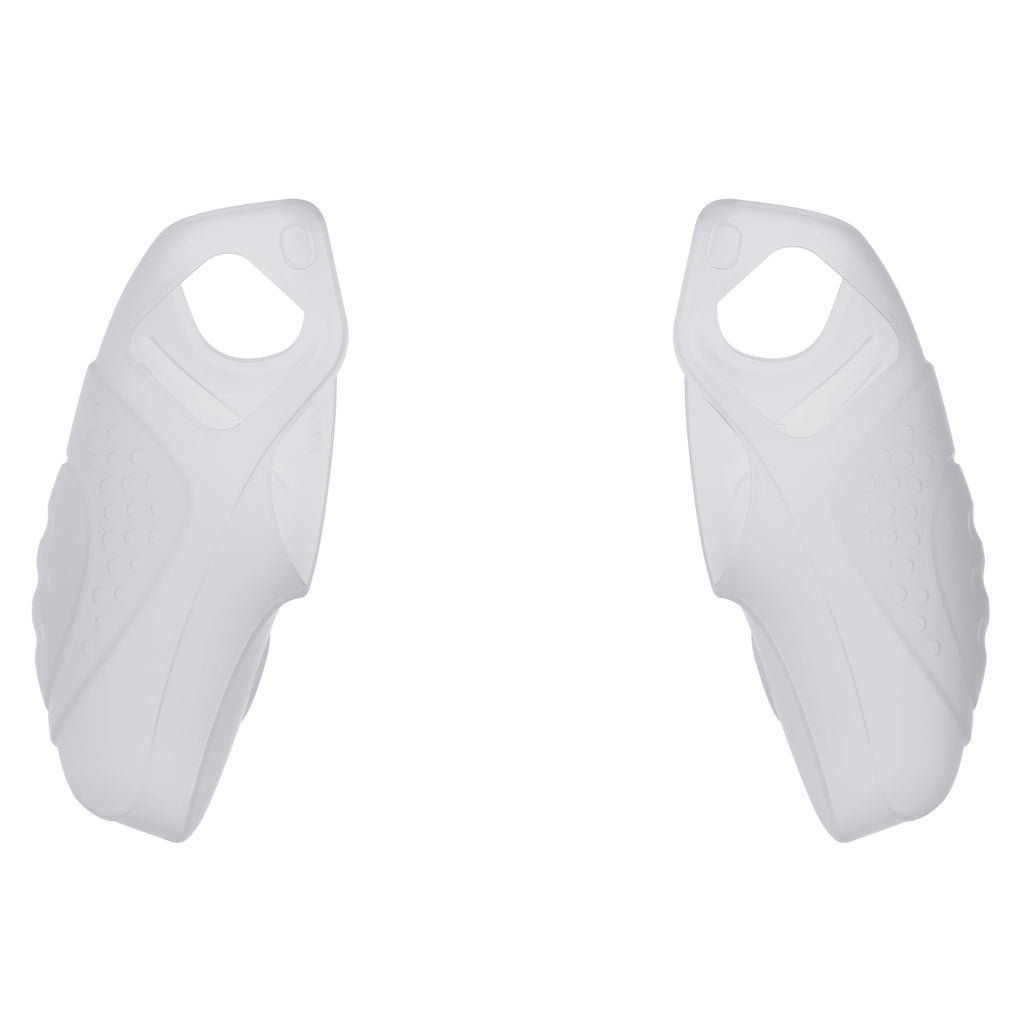 PlayVital Guardian Edition Ergonomic Anti-Slip Silicone Cover Skin with Thumb Grip Caps for PS5 Wireless Controller, Compatible with Charging Station - Clear White PlayVital