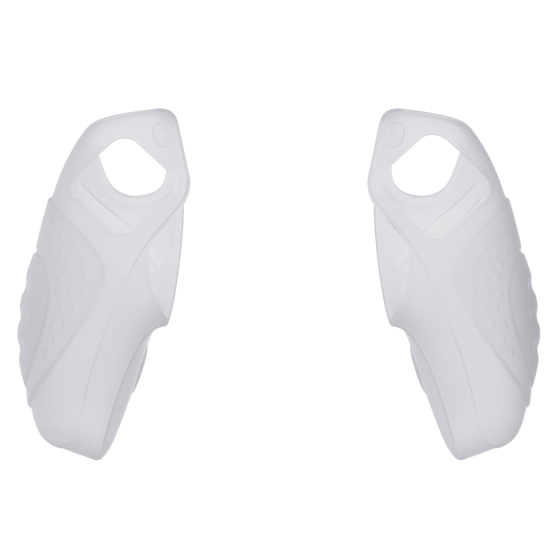 PlayVital Guardian Edition Ergonomic Anti-Slip Silicone Cover Skin with Thumb Grip Caps for PS5 Wireless Controller, Compatible with Charging Station - Clear White PlayVital