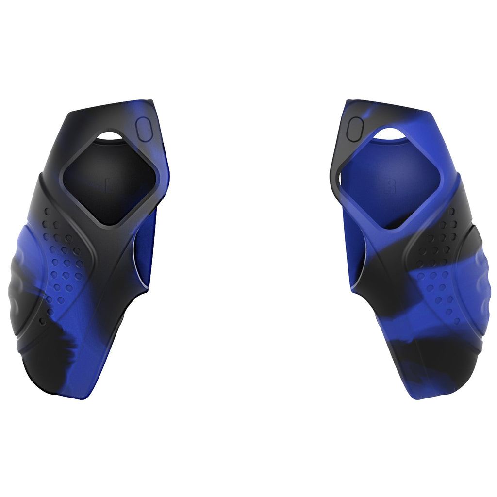 PlayVital Guardian Edition Ergonomic Anti-Slip Silicone Cover Skin with Thumb Grip Caps for PS5 Wireless Controller, Compatible with Charging Station - Blue & Black PlayVital