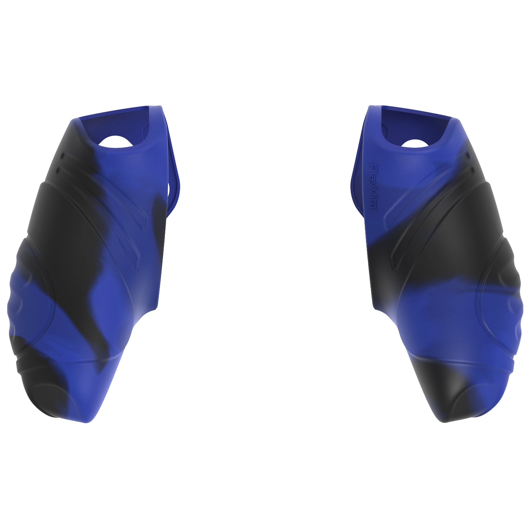 PlayVital Guardian Edition Ergonomic Anti-Slip Silicone Cover Skin with Thumb Grip Caps for PS5 Wireless Controller, Compatible with Charging Station - Blue & Black PlayVital