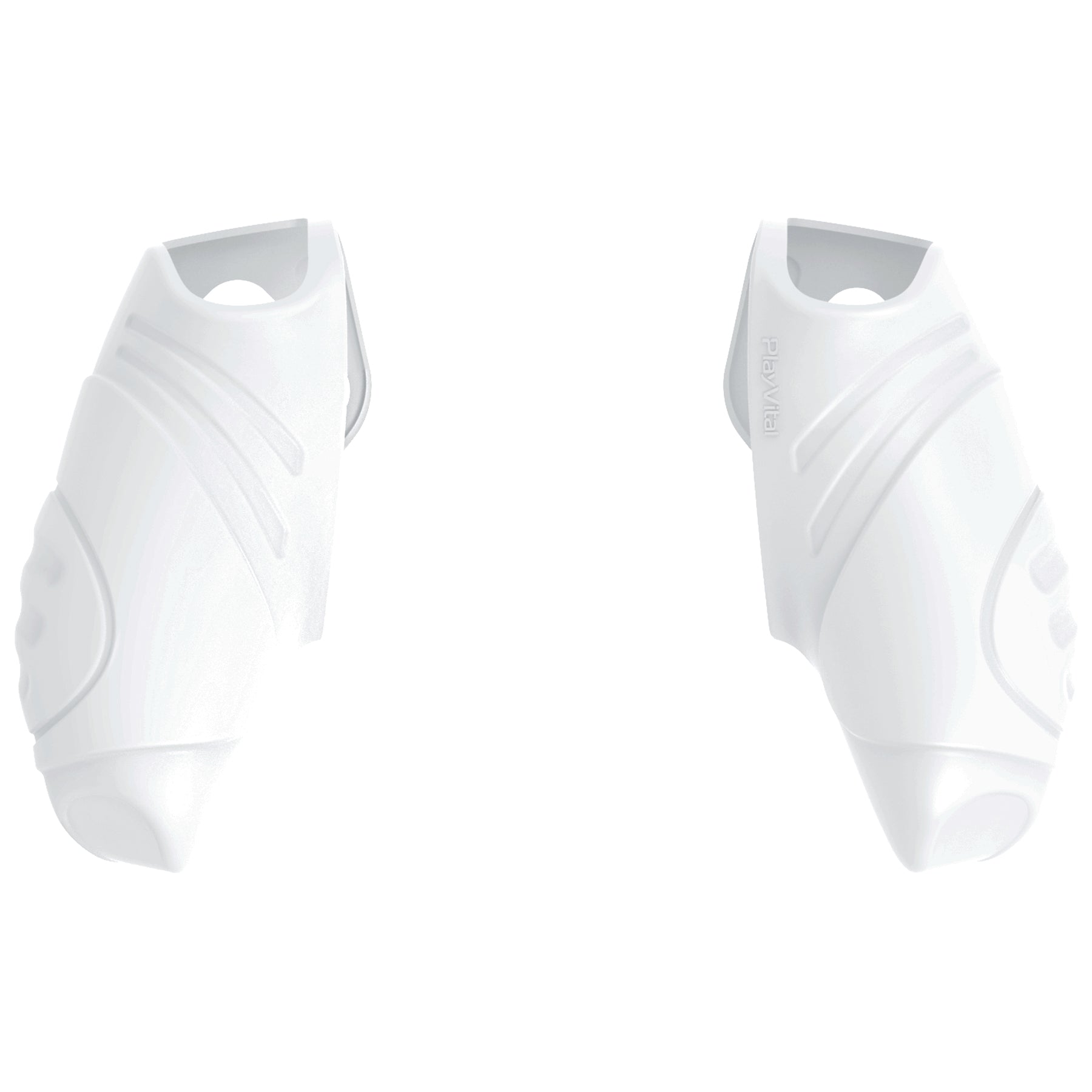 PlayVital Guardian Edition Ergonomic Anti-Slip Silicone Cover Skin with Thumb Grip Caps for PS5 Wireless Controller, Compatible with Charging Station - White PlayVital
