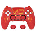 PlayVital Mecha Rhino Silicone Cover for PS5 Controller with Thumb Grips & Stickers, Compatible with Charging Station - Maple Red & Brick Red PlayVital