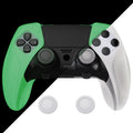 PlayVital Ninja Edition Anti-Slip Half-Covered Silicone Cover Skin with Thumb Grip Caps for PS5 Edge Controller - Glow in Dark - Green PlayVital