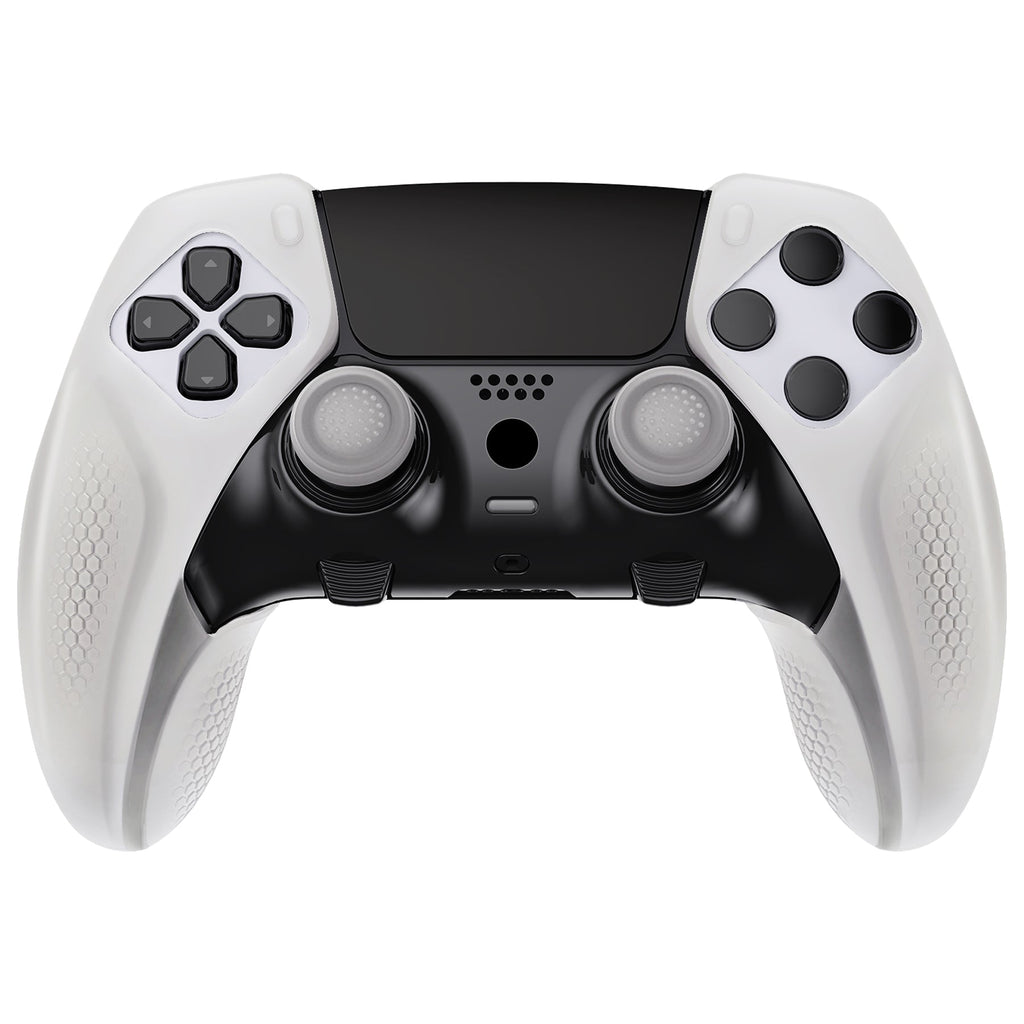PlayVital Ninja Edition Anti-Slip Half-Covered Silicone Cover Skin with Thumb Grip Caps for PS5 Edge Controller - Glow in Dark - Green PlayVital