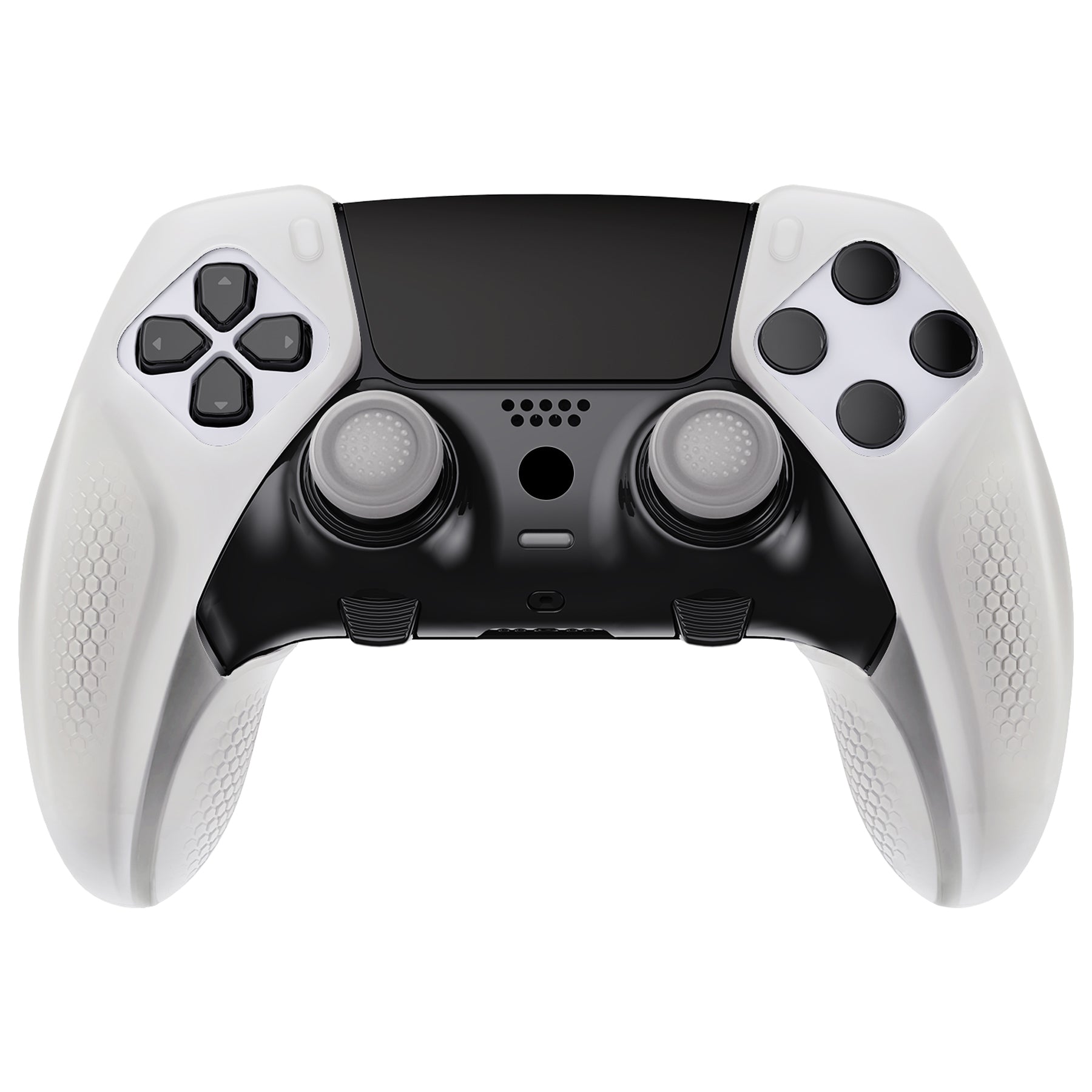 PlayVital Ninja Edition Anti-Slip Half-Covered Silicone Cover Skin with Thumb Grip Caps for PS5 Edge Controller - Glow in Dark - Green PlayVital