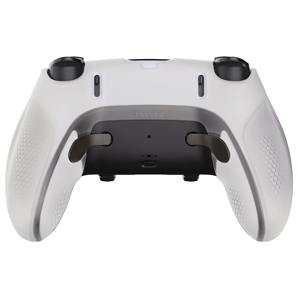 PlayVital Ninja Edition Anti-Slip Half-Covered Silicone Cover Skin with Thumb Grip Caps for PS5 Edge Controller - Glow in Dark - Green PlayVital