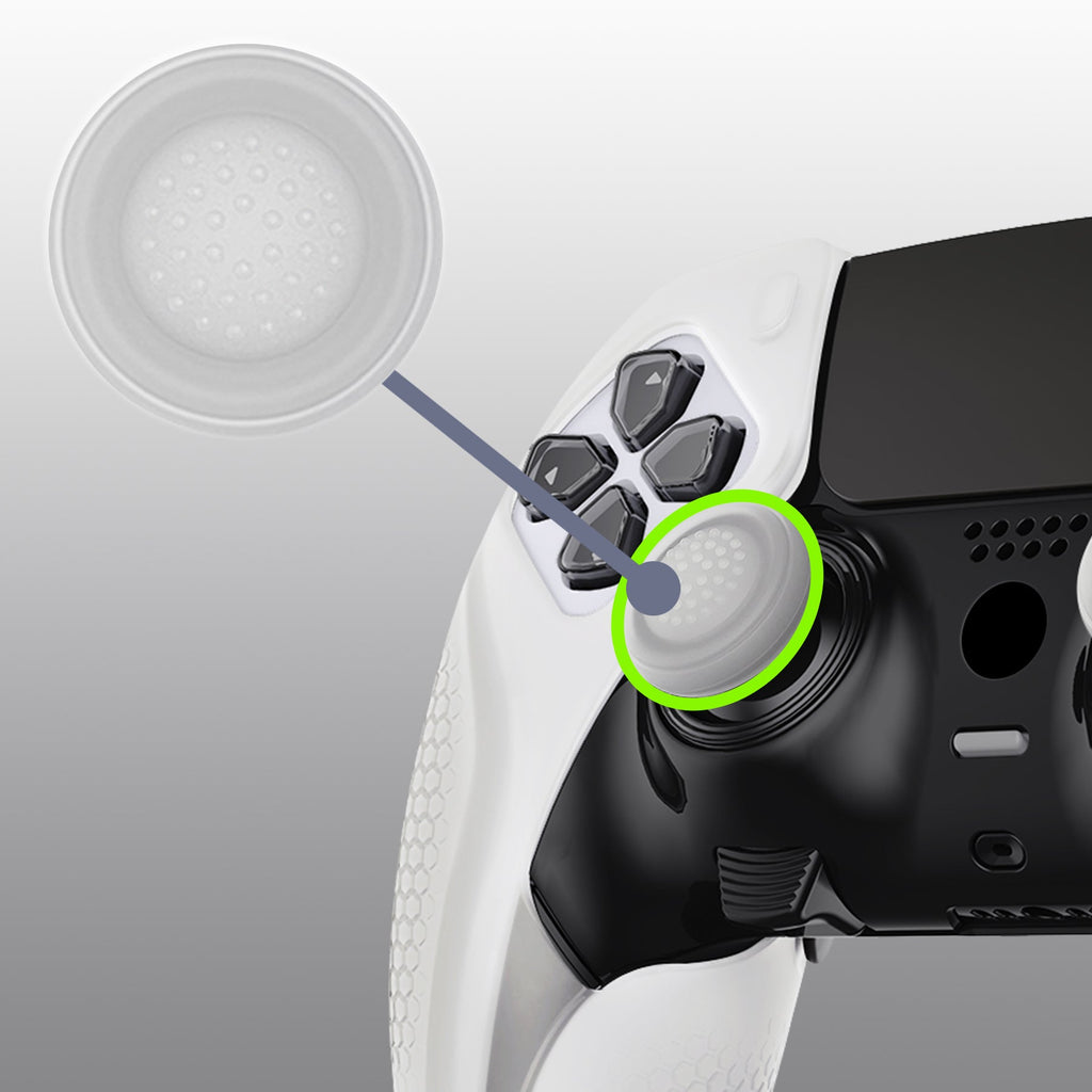 PlayVital Ninja Edition Anti-Slip Half-Covered Silicone Cover Skin with Thumb Grip Caps for PS5 Edge Controller - Glow in Dark - Green PlayVital