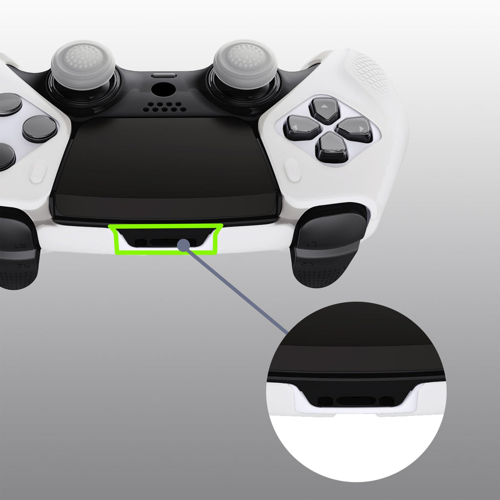 PlayVital Ninja Edition Anti-Slip Half-Covered Silicone Cover Skin with Thumb Grip Caps for PS5 Edge Controller - Glow in Dark - Green PlayVital
