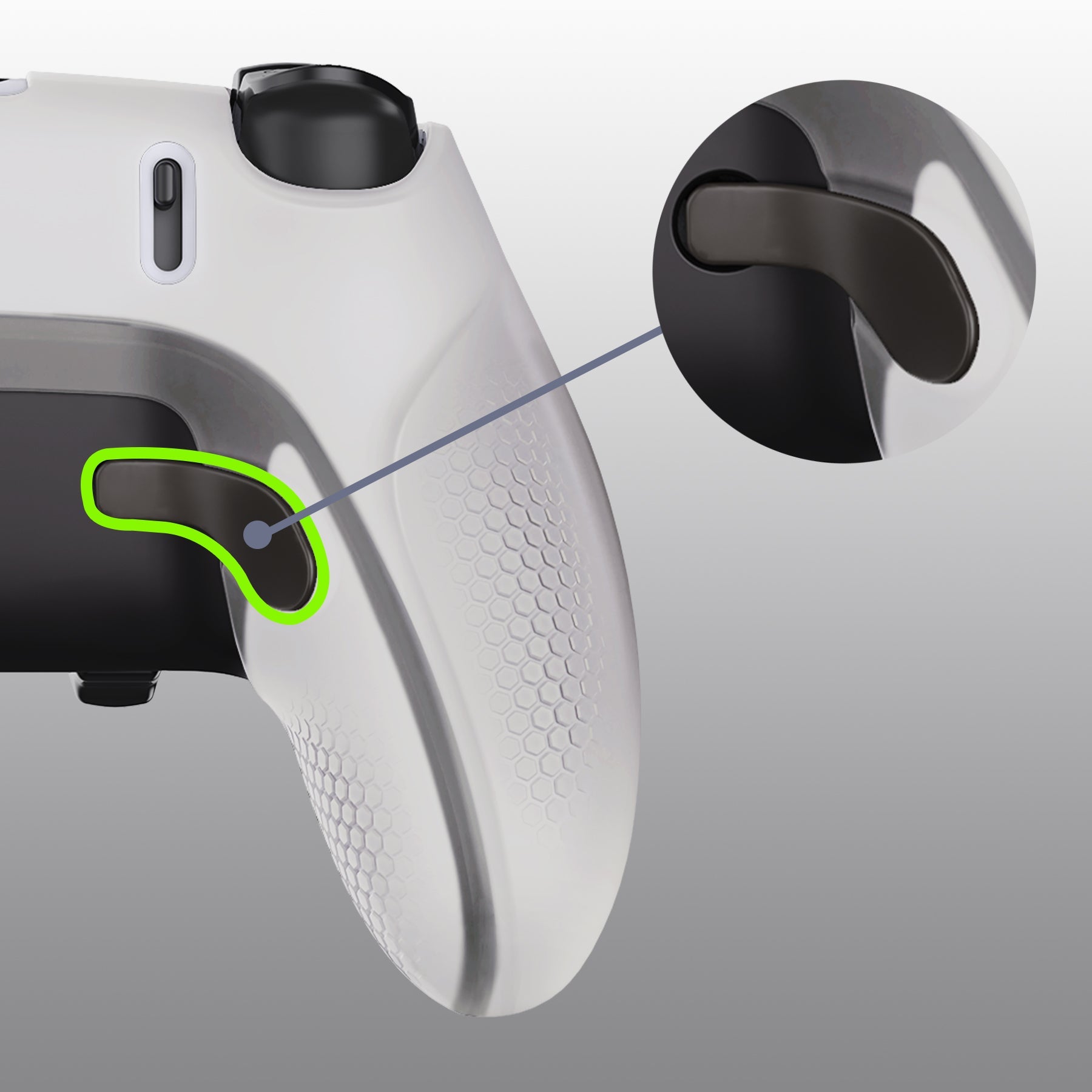 PlayVital Ninja Edition Anti-Slip Half-Covered Silicone Cover Skin with Thumb Grip Caps for PS5 Edge Controller - Glow in Dark - Green PlayVital