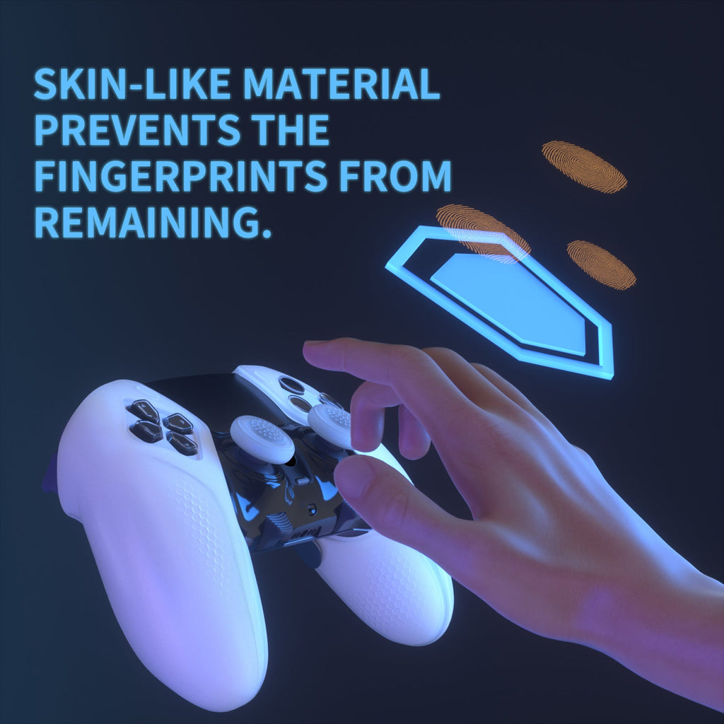 PlayVital Ninja Edition Anti-Slip Half-Covered Silicone Cover Skin with Thumb Grip Caps for PS5 Edge Controller - Glow in Dark - Green PlayVital