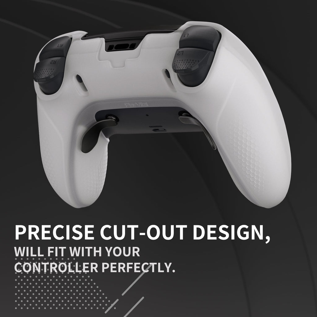 PlayVital Ninja Edition Anti-Slip Half-Covered Silicone Cover Skin with Thumb Grip Caps for PS5 Edge Controller - Glow in Dark - Green PlayVital
