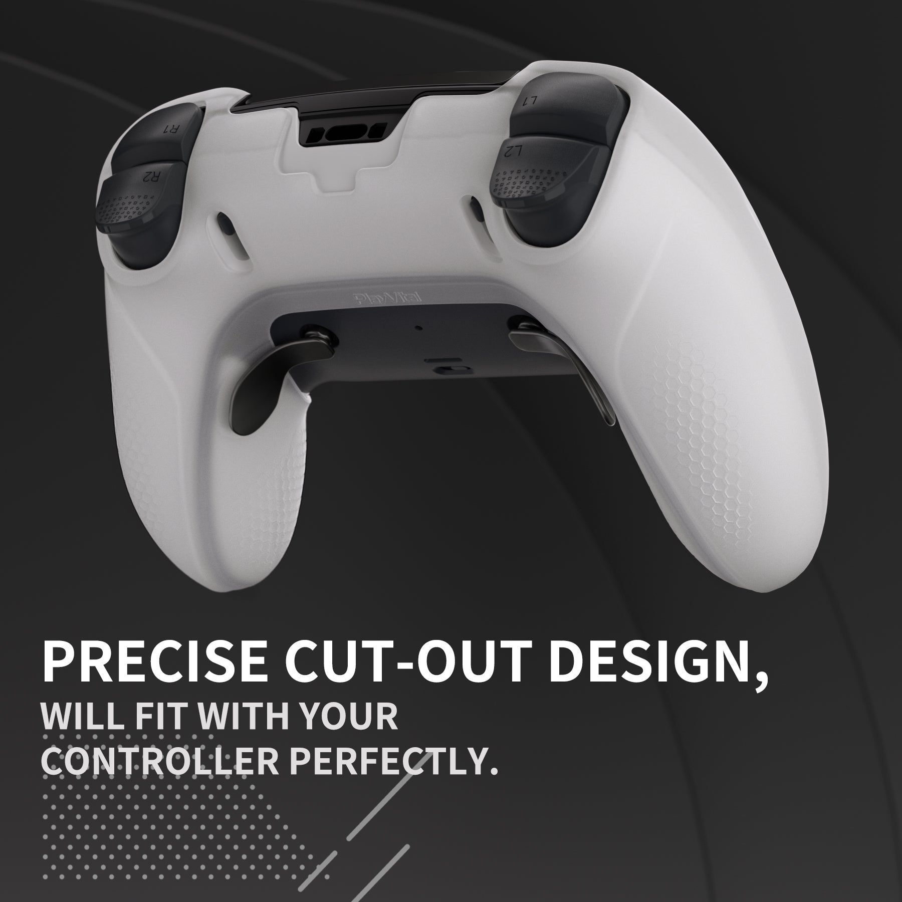 PlayVital Ninja Edition Anti-Slip Half-Covered Silicone Cover Skin with Thumb Grip Caps for PS5 Edge Controller - Glow in Dark - Green PlayVital