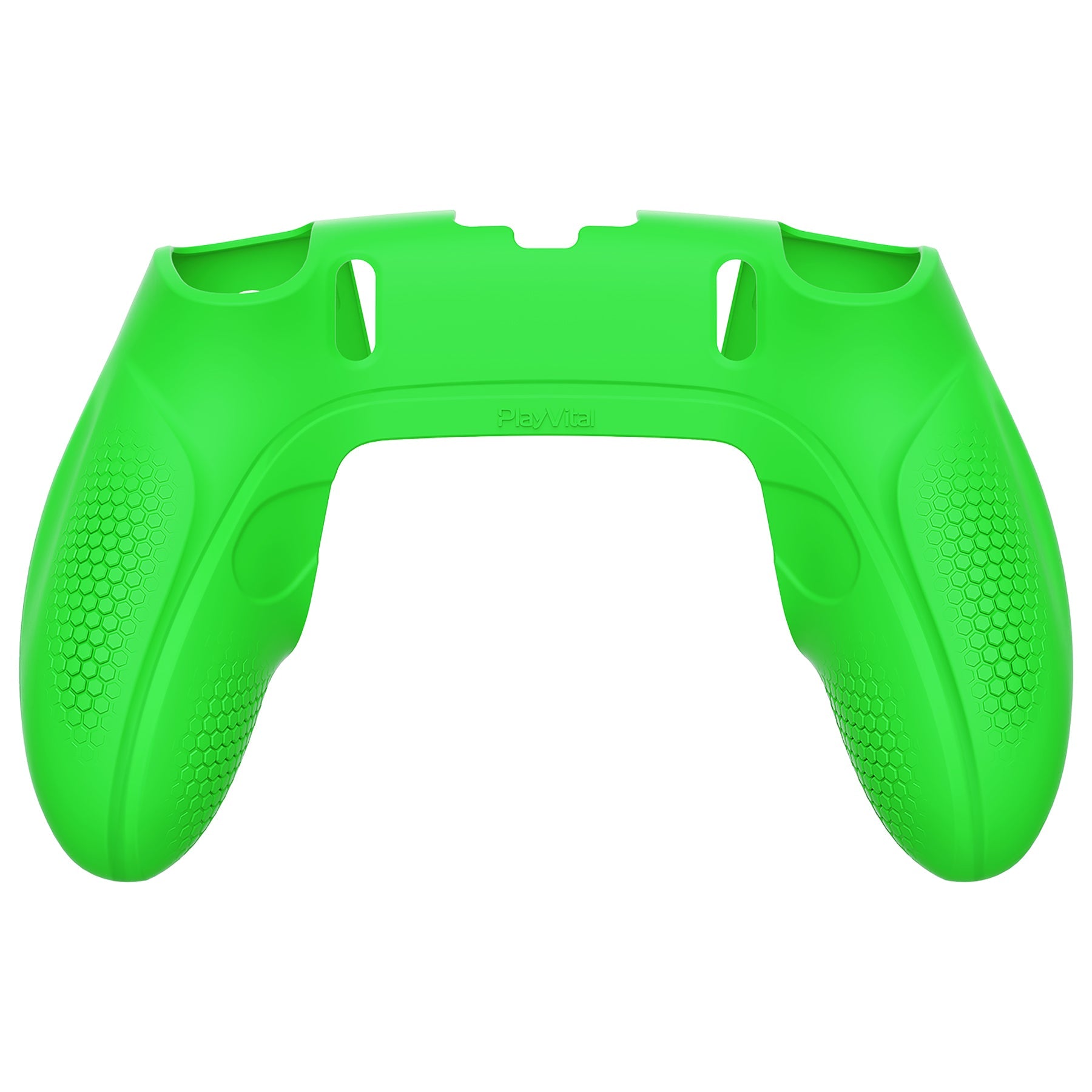 PlayVital Ninja Edition Anti-Slip Half-Covered Silicone Cover Skin with Thumb Grip Caps for PS5 Edge Controller - Green PlayVital