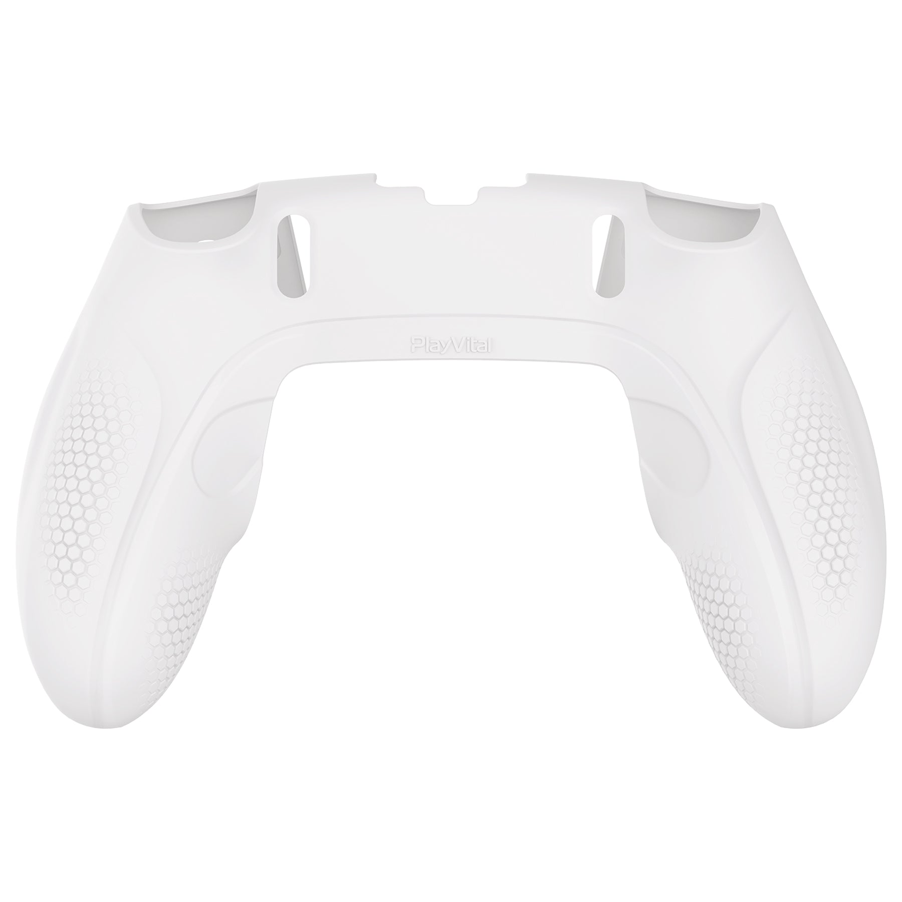 PlayVital Ninja Edition Anti-Slip Half-Covered Silicone Cover Skin with Thumb Grip Caps for PS5 Edge Controller - White PlayVital