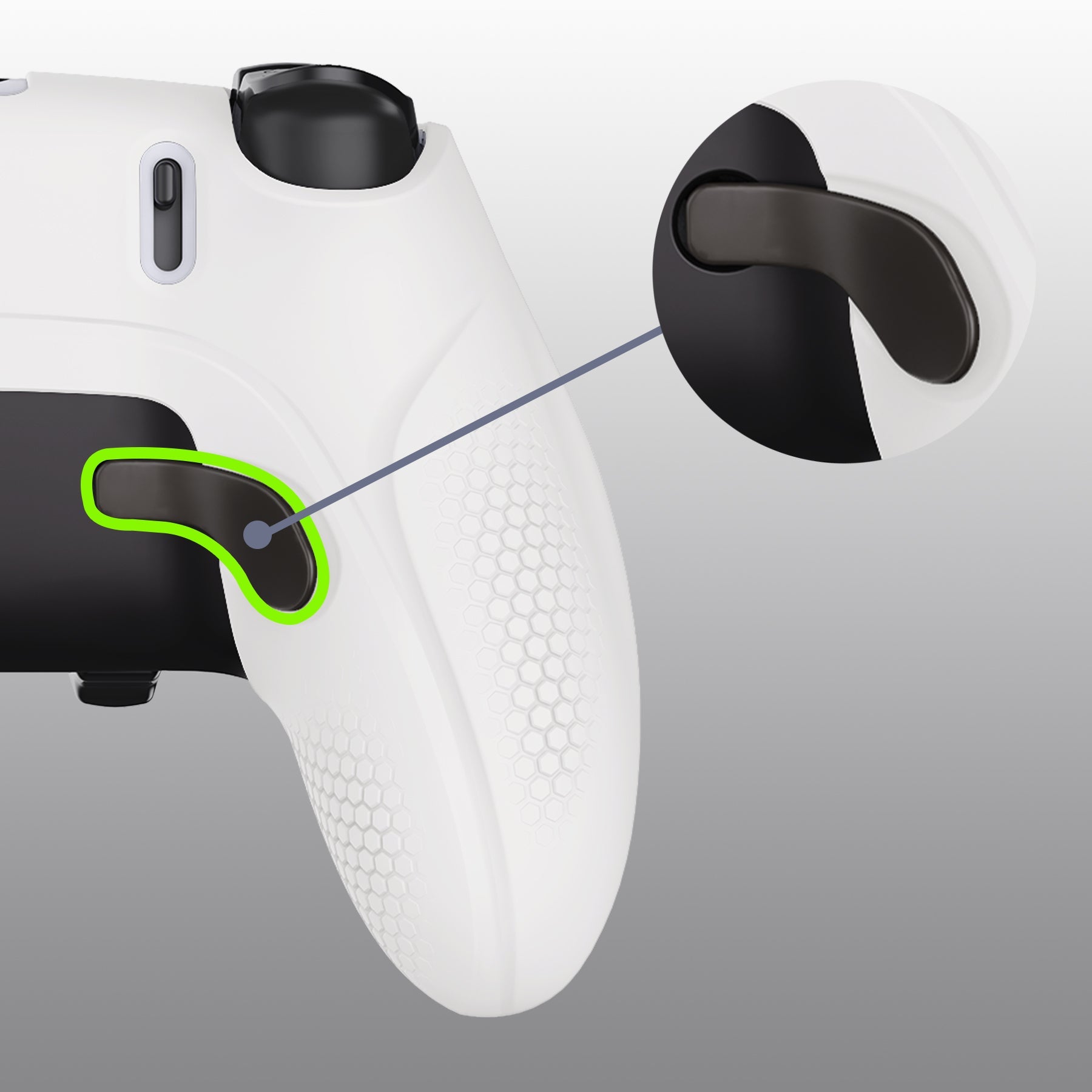PlayVital Ninja Edition Anti-Slip Half-Covered Silicone Cover Skin with Thumb Grip Caps for PS5 Edge Controller - White PlayVital
