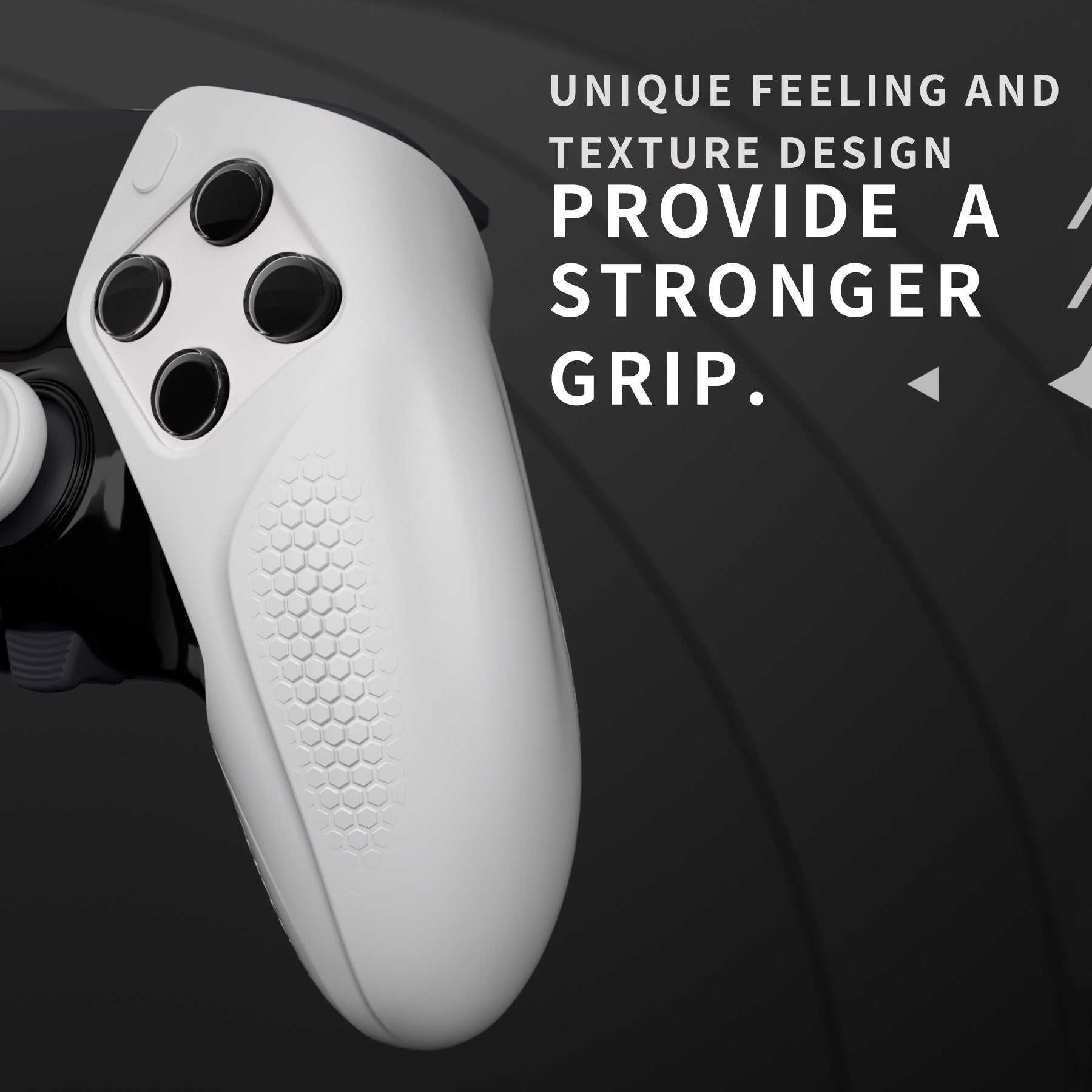 PlayVital Ninja Edition Anti-Slip Half-Covered Silicone Cover Skin with Thumb Grip Caps for PS5 Edge Controller - White PlayVital