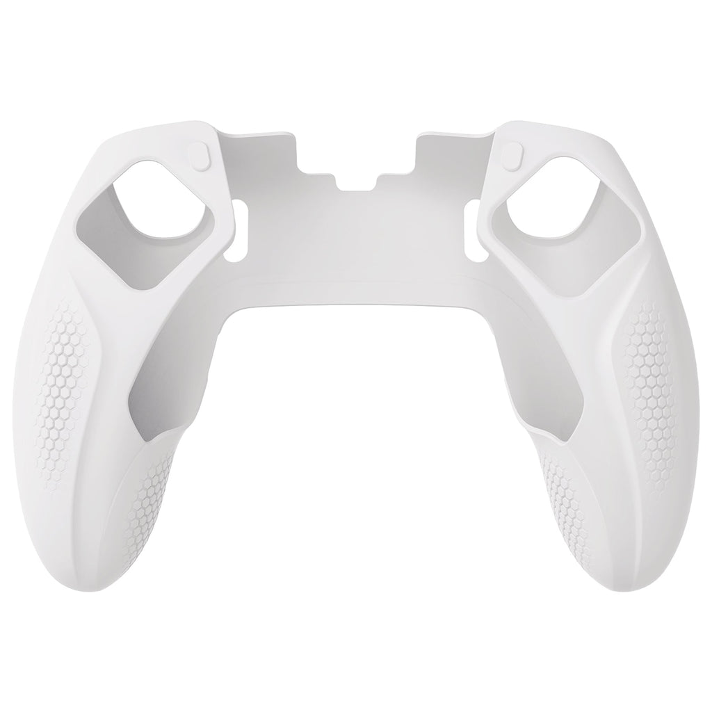 PlayVital Ninja Edition Anti-Slip Half-Covered Silicone Cover Skin with Thumb Grip Caps for PS5 Edge Controller - White PlayVital