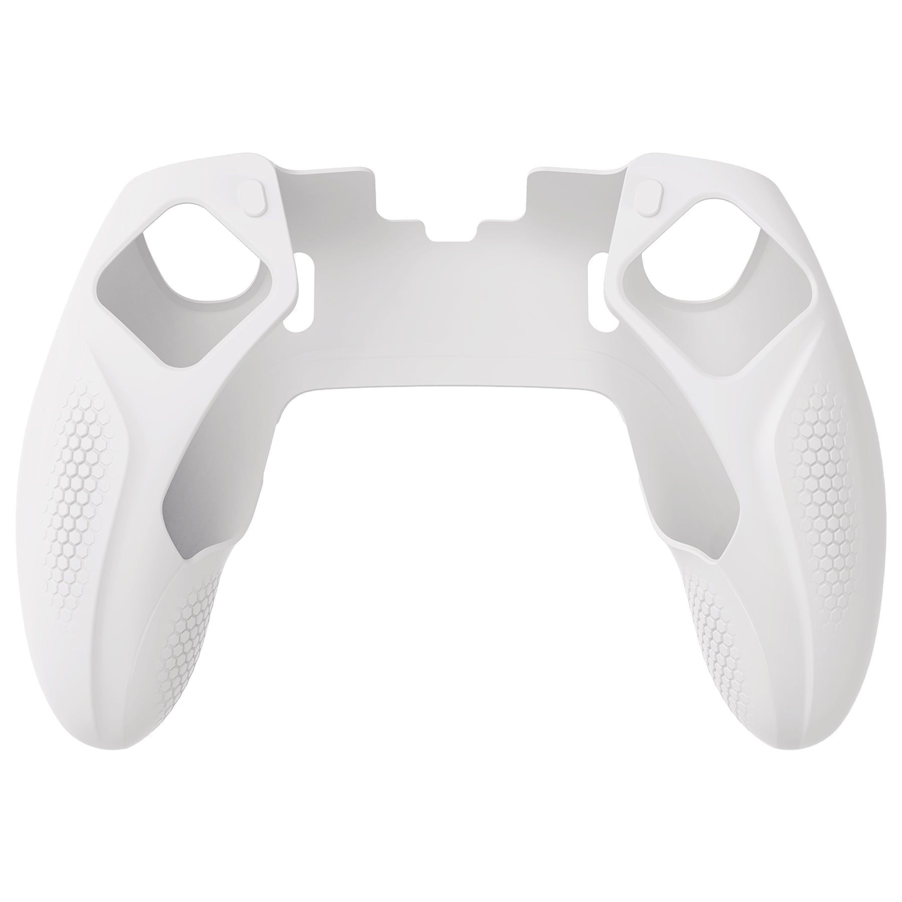 PlayVital Ninja Edition Anti-Slip Half-Covered Silicone Cover Skin with Thumb Grip Caps for PS5 Edge Controller - White PlayVital