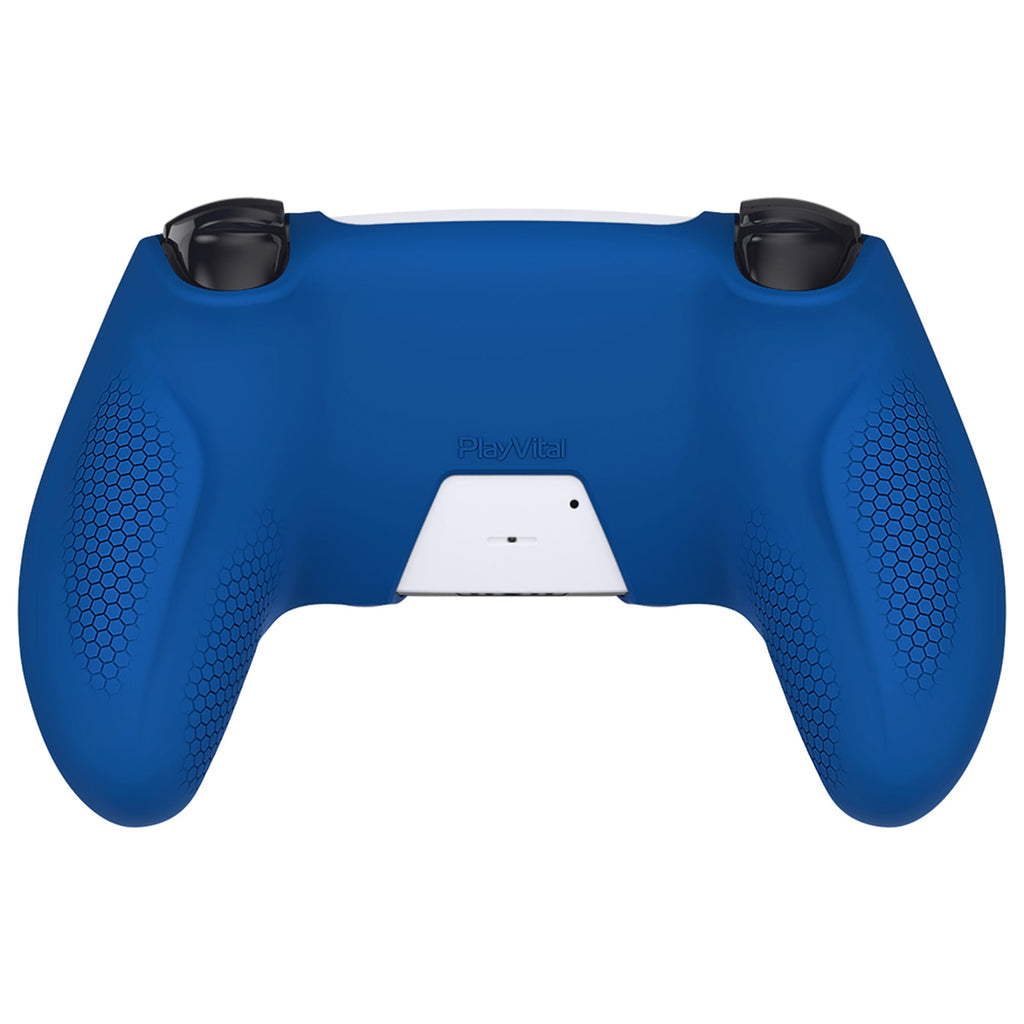 PlayVital Ninja Edition Anti-Slip Silicone Cover Skin with Thumb Grips for PS5 Wireless Controller, Compatible with Charging Station - Blue PlayVital