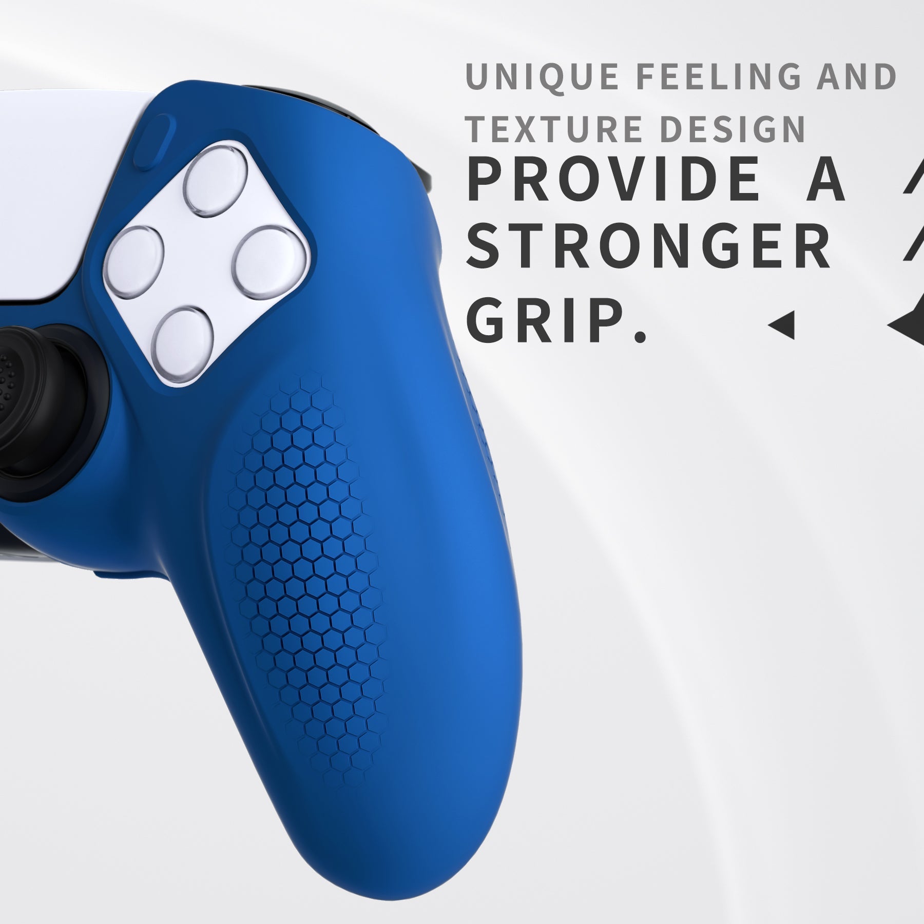 PlayVital Ninja Edition Anti-Slip Silicone Cover Skin with Thumb Grips for PS5 Wireless Controller, Compatible with Charging Station - Blue PlayVital