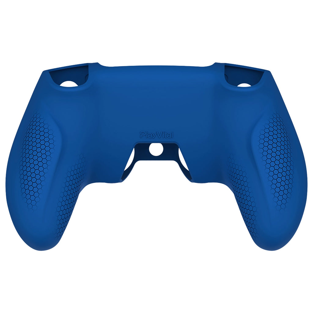 PlayVital Ninja Edition Anti-Slip Silicone Cover Skin with Thumb Grips for PS5 Wireless Controller, Compatible with Charging Station - Blue PlayVital