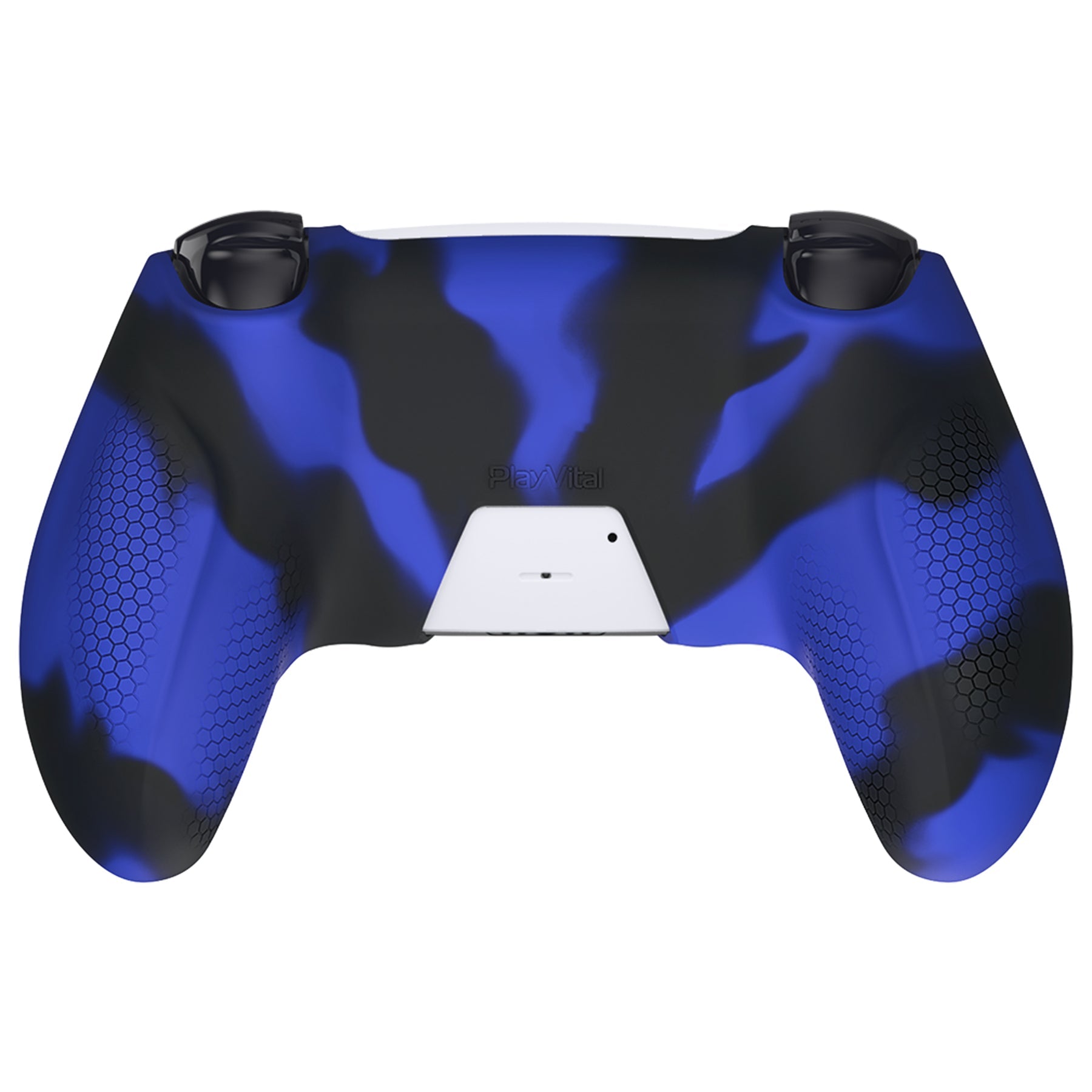 PlayVital Ninja Edition Anti-Slip Silicone Cover Skin with Thumb Grips for PS5 Wireless Controller, Compatible with Charging Station - Blue & Black PlayVital