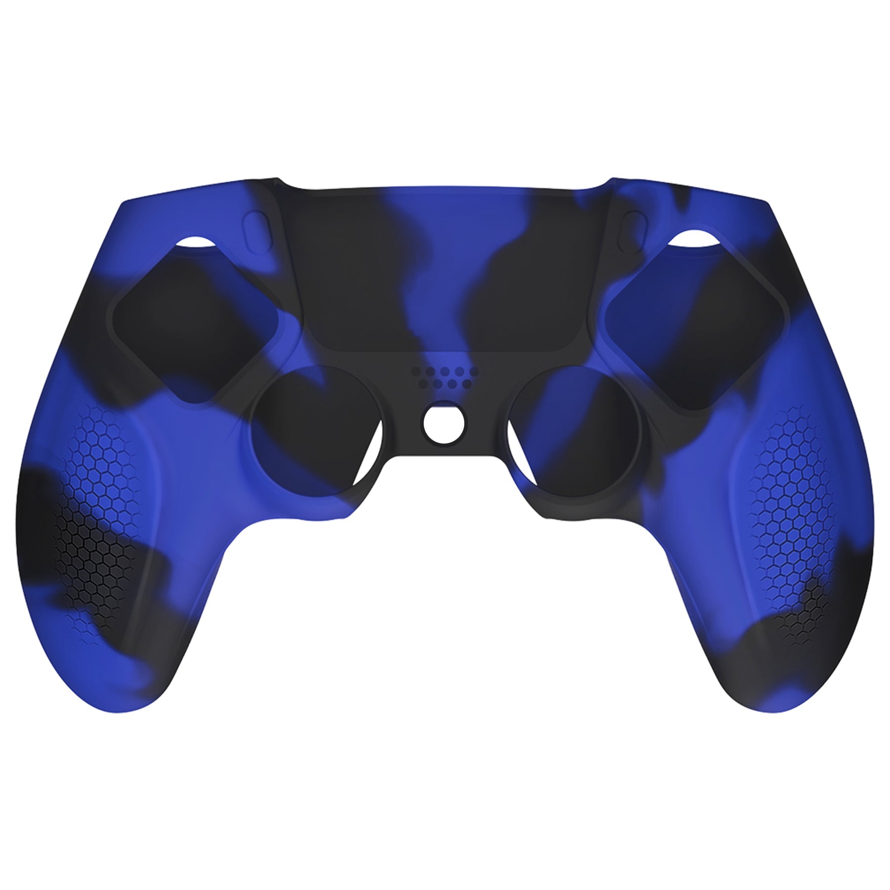 PlayVital Ninja Edition Anti-Slip Silicone Cover Skin with Thumb Grips for PS5 Wireless Controller, Compatible with Charging Station - Blue & Black PlayVital