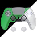PlayVital Ninja Edition Anti-Slip Silicone Cover Skin with Thumb Grips for PS5 Wireless Controller, Compatible with Charging Station - Glow in Dark Green PlayVital