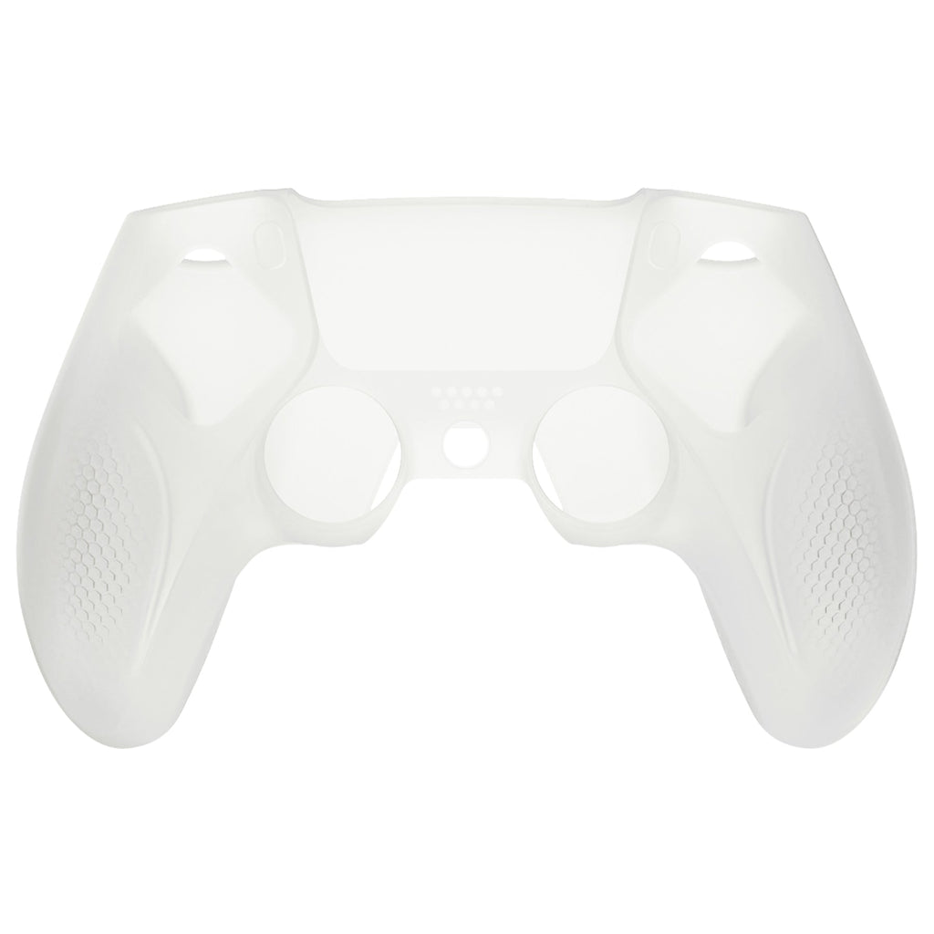PlayVital Ninja Edition Anti-Slip Silicone Cover Skin with Thumb Grips for PS5 Wireless Controller, Compatible with Charging Station - Glow in Dark Green PlayVital
