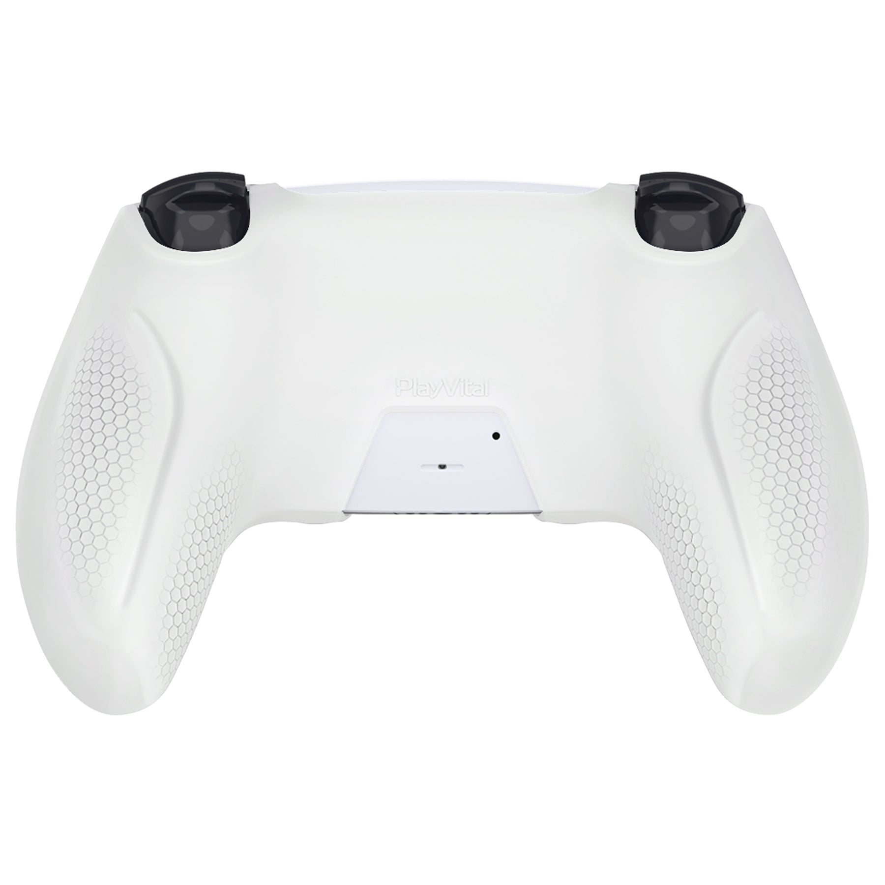 PlayVital Ninja Edition Anti-Slip Silicone Cover Skin with Thumb Grips for PS5 Wireless Controller, Compatible with Charging Station - Glow in Dark Green PlayVital