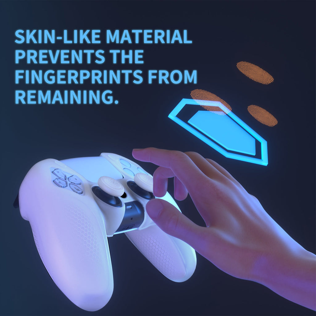 PlayVital Ninja Edition Anti-Slip Silicone Cover Skin with Thumb Grips for PS5 Wireless Controller, Compatible with Charging Station - Glow in Dark Green PlayVital