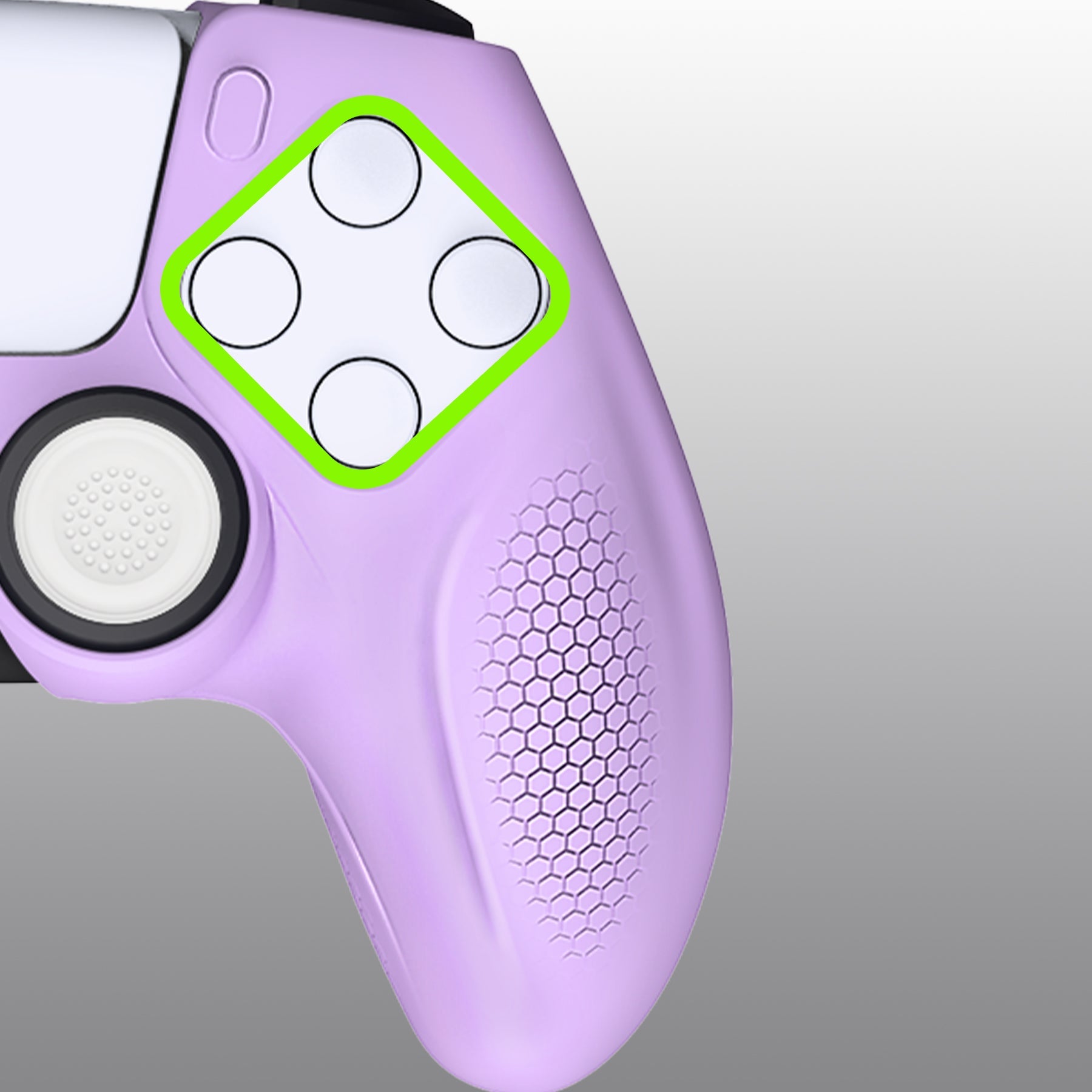 PlayVital Ninja Edition Anti-Slip Silicone Cover Skin with Thumb Grips for PS5 Wireless Controller, Compatible with Charging Station - Mauve Purple PlayVital