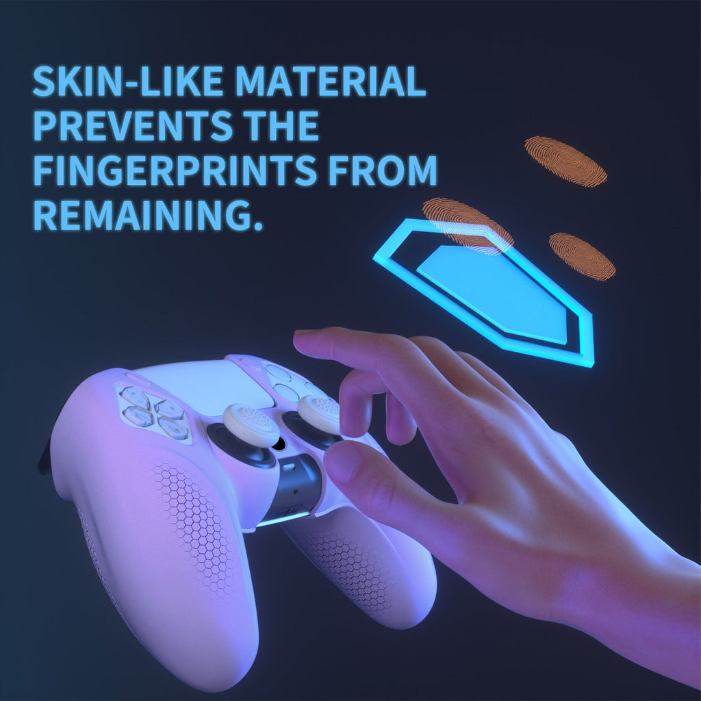 PlayVital Ninja Edition Anti-Slip Silicone Cover Skin with Thumb Grips for PS5 Wireless Controller, Compatible with Charging Station - Mauve Purple PlayVital