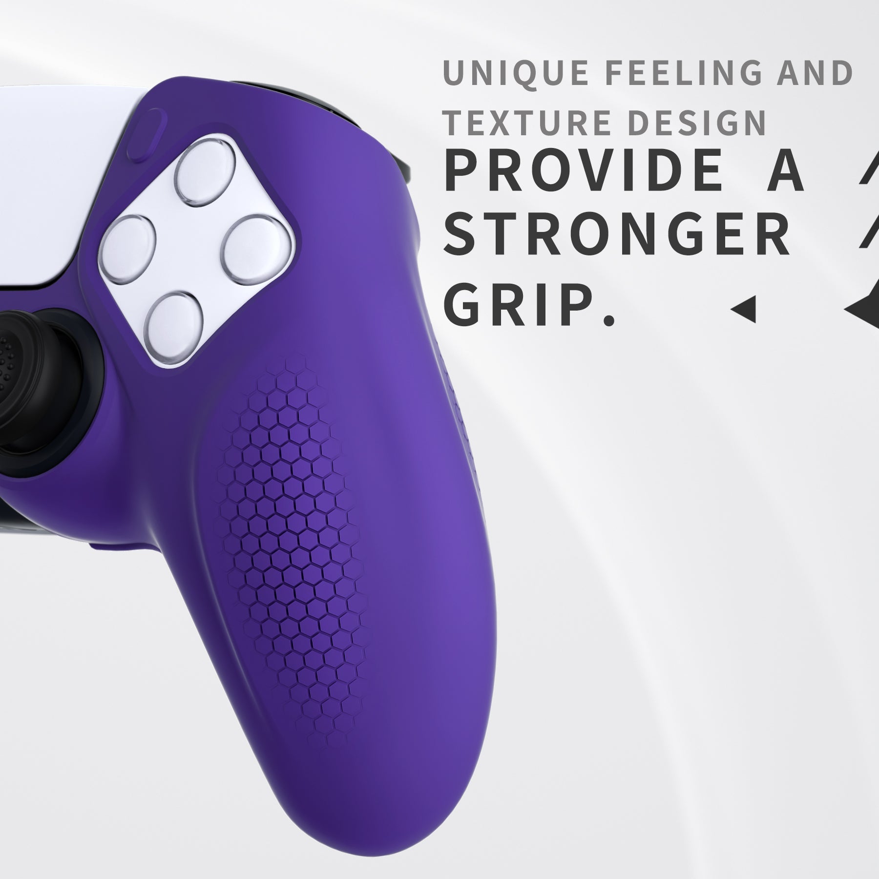 PlayVital Ninja Edition Anti-Slip Silicone Cover Skin with Thumb Grips for PS5 Wireless Controller, Compatible with Charging Station - Purple PlayVital