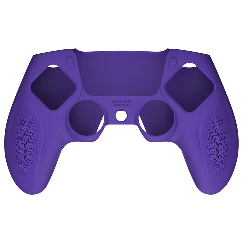PlayVital Ninja Edition Anti-Slip Silicone Cover Skin with Thumb Grips for PS5 Wireless Controller, Compatible with Charging Station - Purple PlayVital