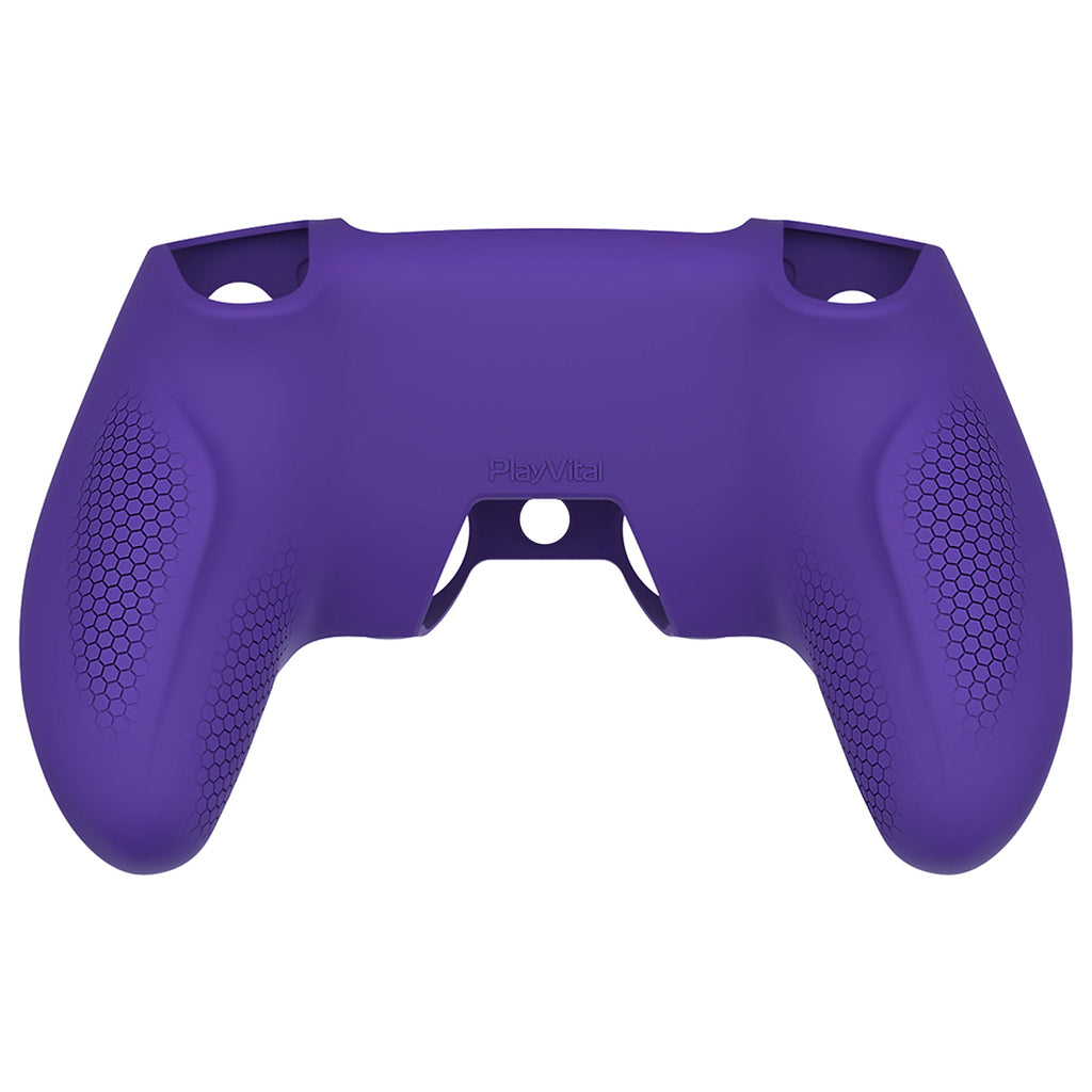 PlayVital Ninja Edition Anti-Slip Silicone Cover Skin with Thumb Grips for PS5 Wireless Controller, Compatible with Charging Station - Purple PlayVital
