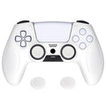 PlayVital Ninja Edition Anti-Slip Silicone Cover Skin with Thumb Grips for PS5 Wireless Controller, Compatible with Charging Station - White PlayVital