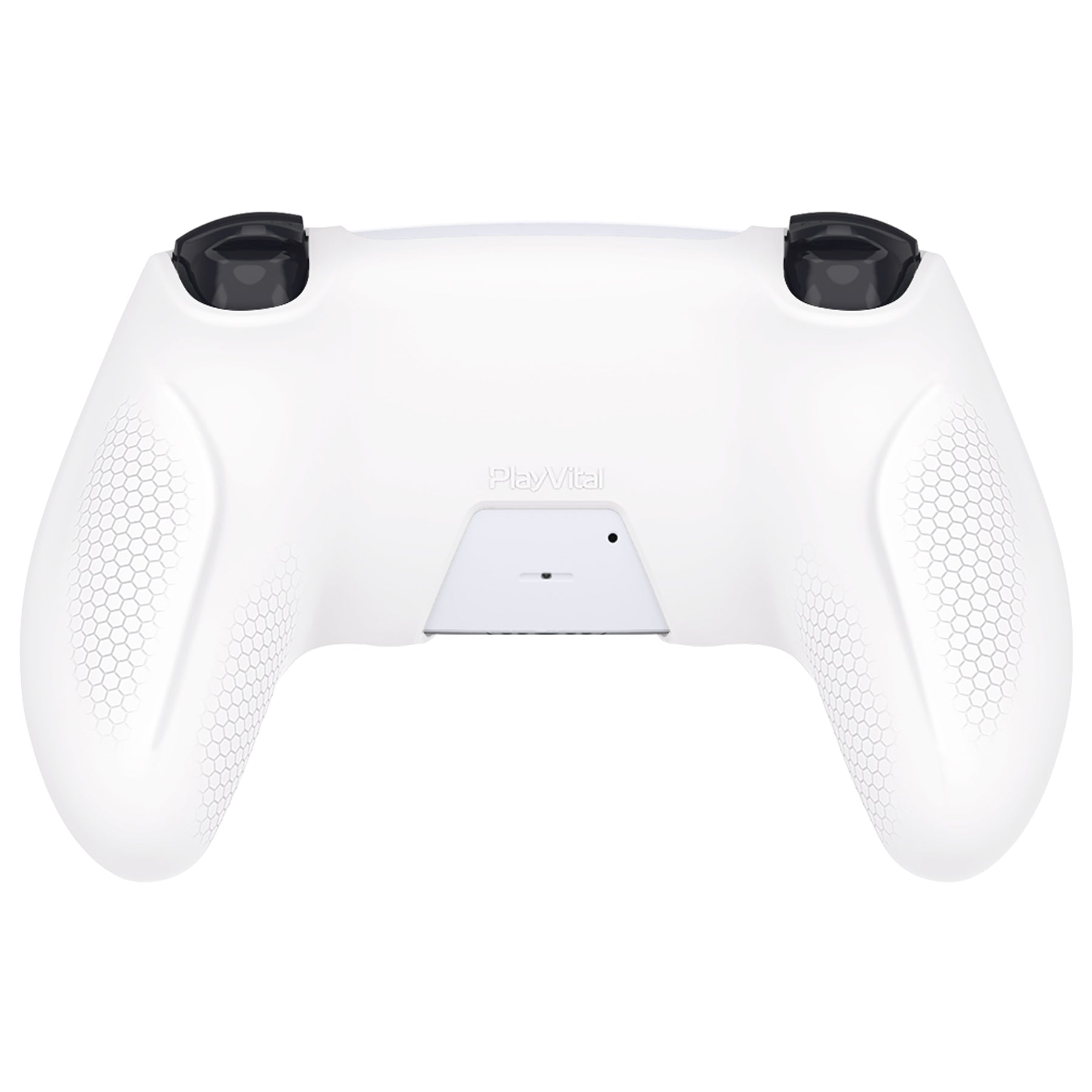PlayVital Ninja Edition Anti-Slip Silicone Cover Skin with Thumb Grips for PS5 Wireless Controller, Compatible with Charging Station - White PlayVital