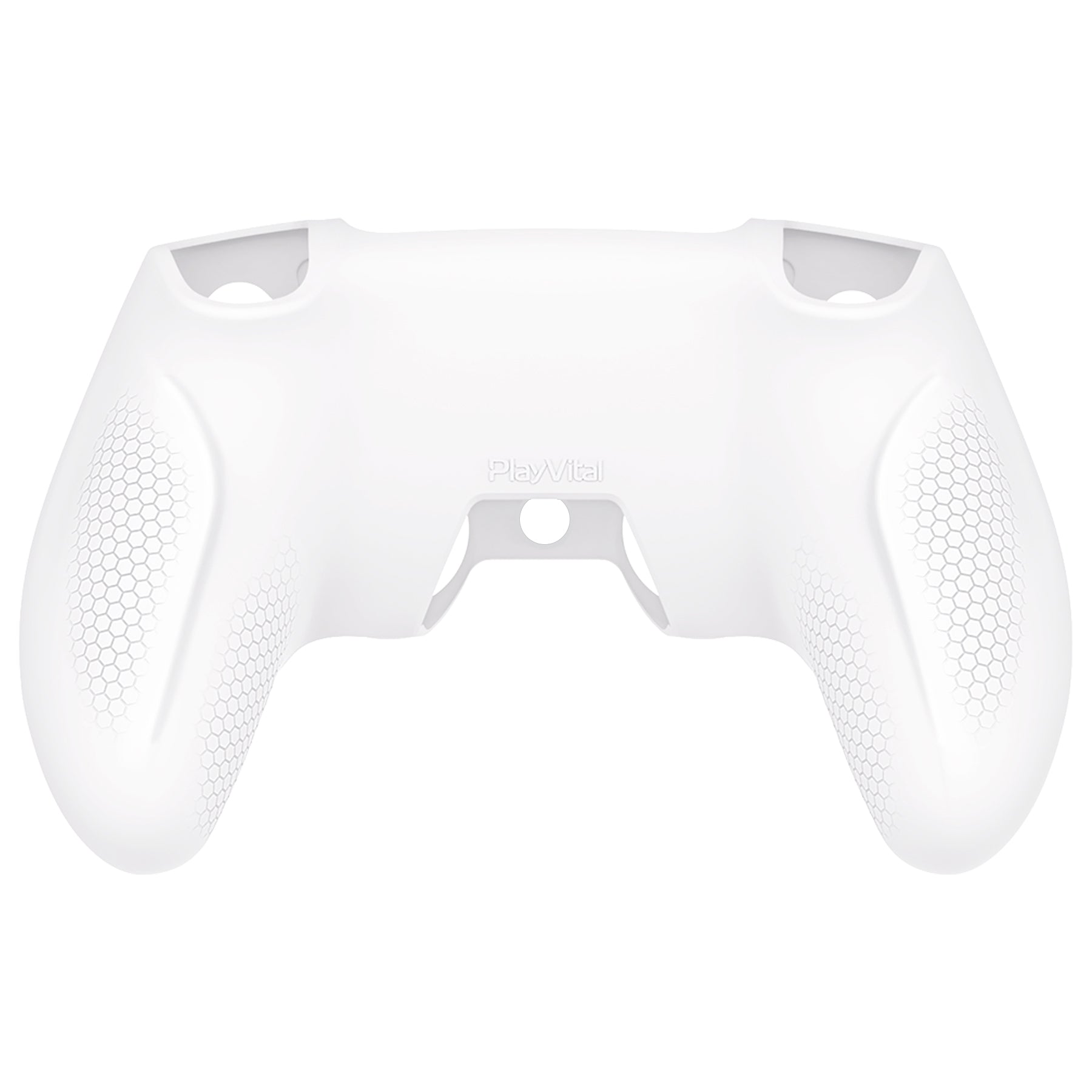 PlayVital Ninja Edition Anti-Slip Silicone Cover Skin with Thumb Grips for PS5 Wireless Controller, Compatible with Charging Station - White PlayVital