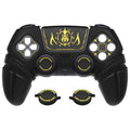 PlayVital Runes Edition Silicone Cover Skin for PS5 Controller with Thumb Grips & Touchpad Skin & D-pad Area Sticker, Compatible with PS5 Charging Dock - Black PlayVital