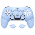 PlayVital Runes Edition Silicone Cover Skin for PS5 Controller with Thumb Grips & Touchpad Skin & D-pad Area Sticker, Compatible with PS5 Charging Dock - Blue PlayVital
