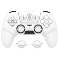 PlayVital Runes Edition Silicone Cover Skin for PS5 Controller with Thumb Grips & Touchpad Skin & D-pad Area Sticker, Compatible with PS5 Charging Dock - White PlayVital